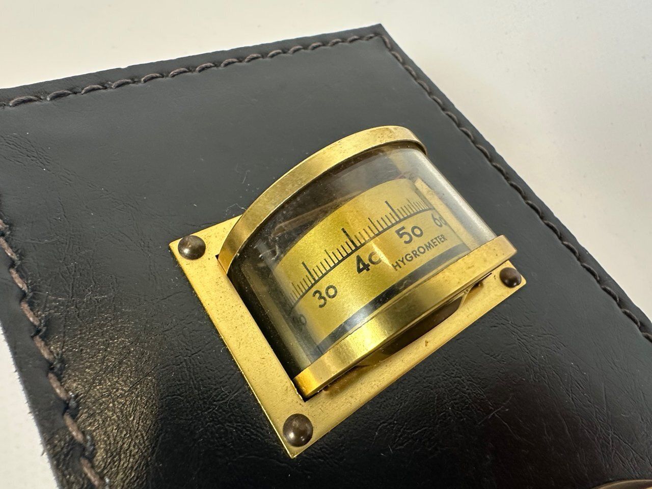 Vintage German Leather Fisher's Weather Station, 1980s photo vinterior