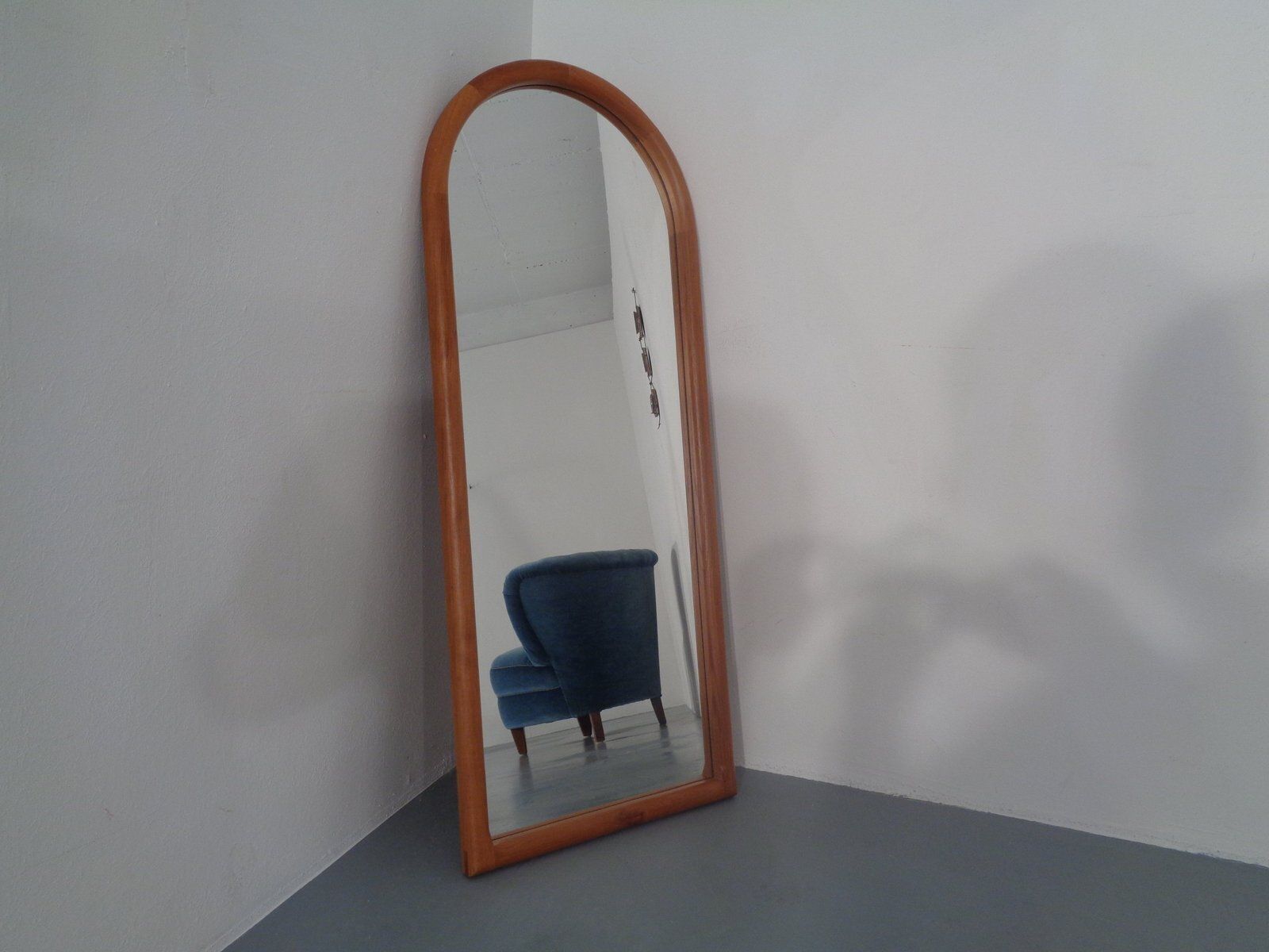 Large Cathedral Teak Mirror By Kai Kristiansen For Vildbjerg Møbelfabrik, Denmark, 1960s photo furniture