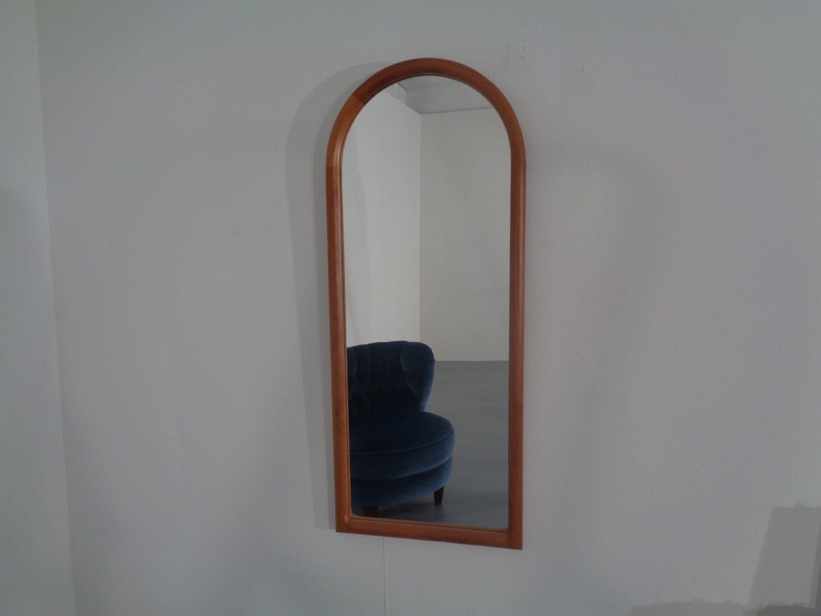 Large Cathedral Teak Mirror By Kai Kristiansen For Vildbjerg Møbelfabrik, Denmark, 1960s photo vinterior