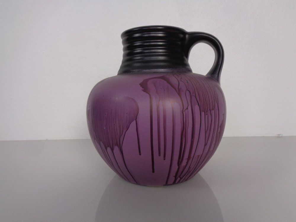 Purple Es Ceramic Vase From Emons & Söhne, Germany, 1970s photo for sale