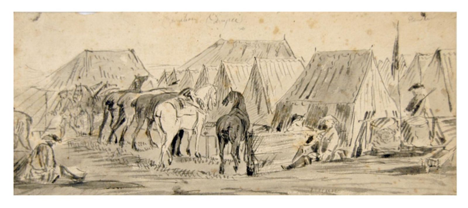 Jan Peeter Verdussenle Campement   Encampment   Drawing By J. P. Verdussen   1740 Ca.1740 Ca.