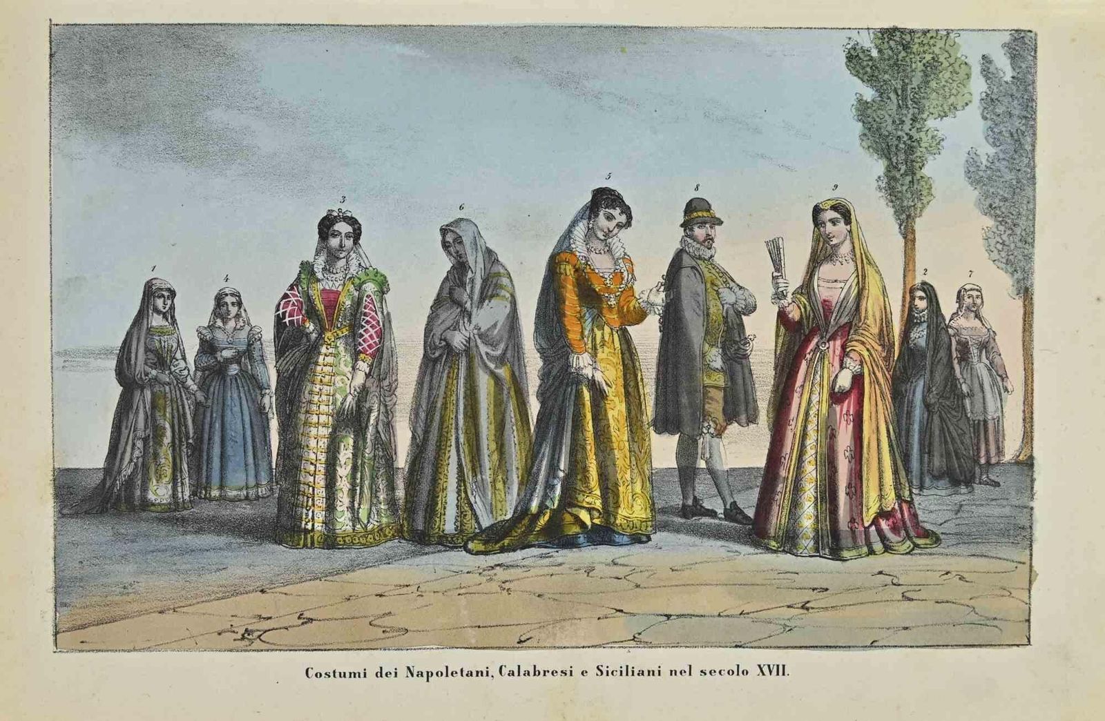 Unknowncustoms Of Kingdom Of Bourbon In 17th Century   Lithograph   18621862