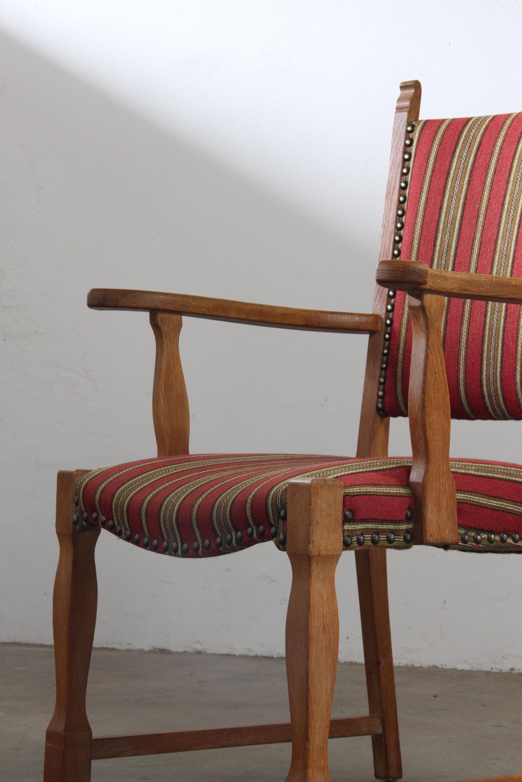Vintage Danish Brutalist Oak Armchair In The Style Of Henning Kjærnulf, 1960s photo furniture