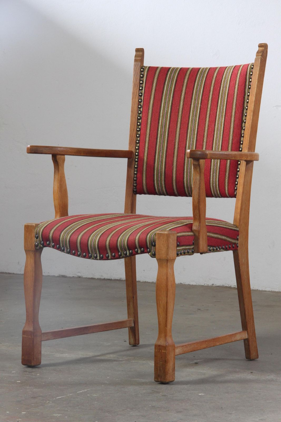 Furniture Vintage Danish Brutalist Oak Armchair In The Style Of Henning Kjærnulf, 1960s photo