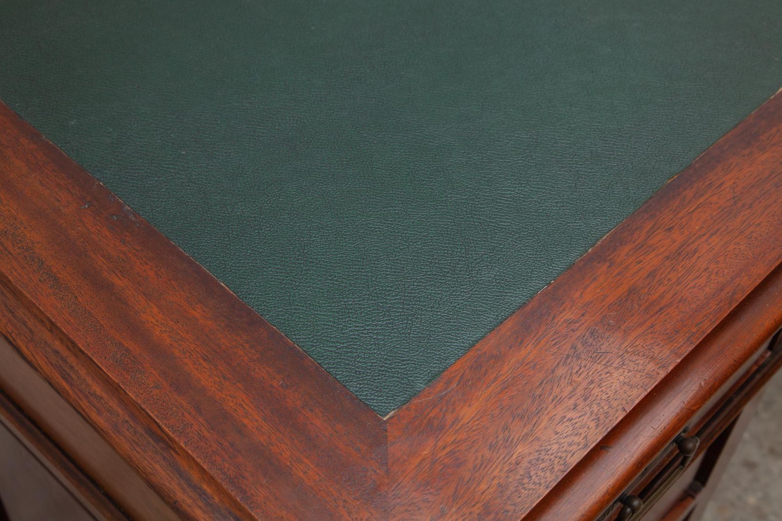 Antique English Secretary Desk, Leather Inlay, 1900 photo buy