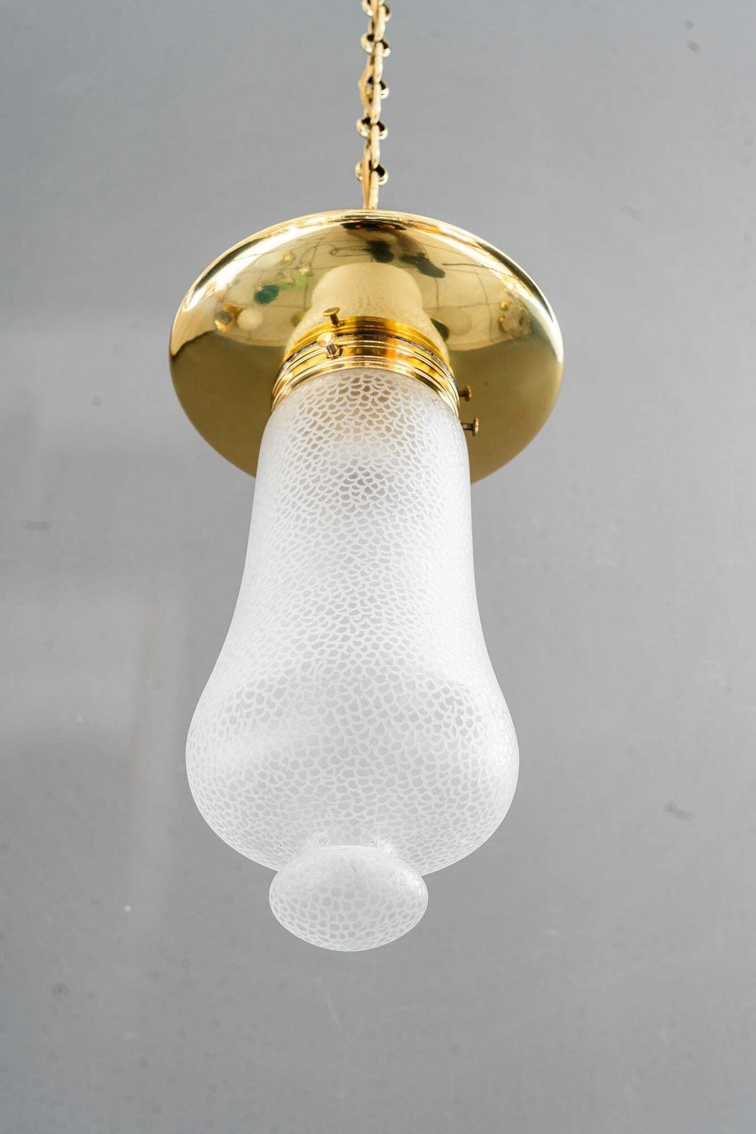 Art Deco Hanging Pendant With Original Glass Shade Vienna Around 1920s photo buy