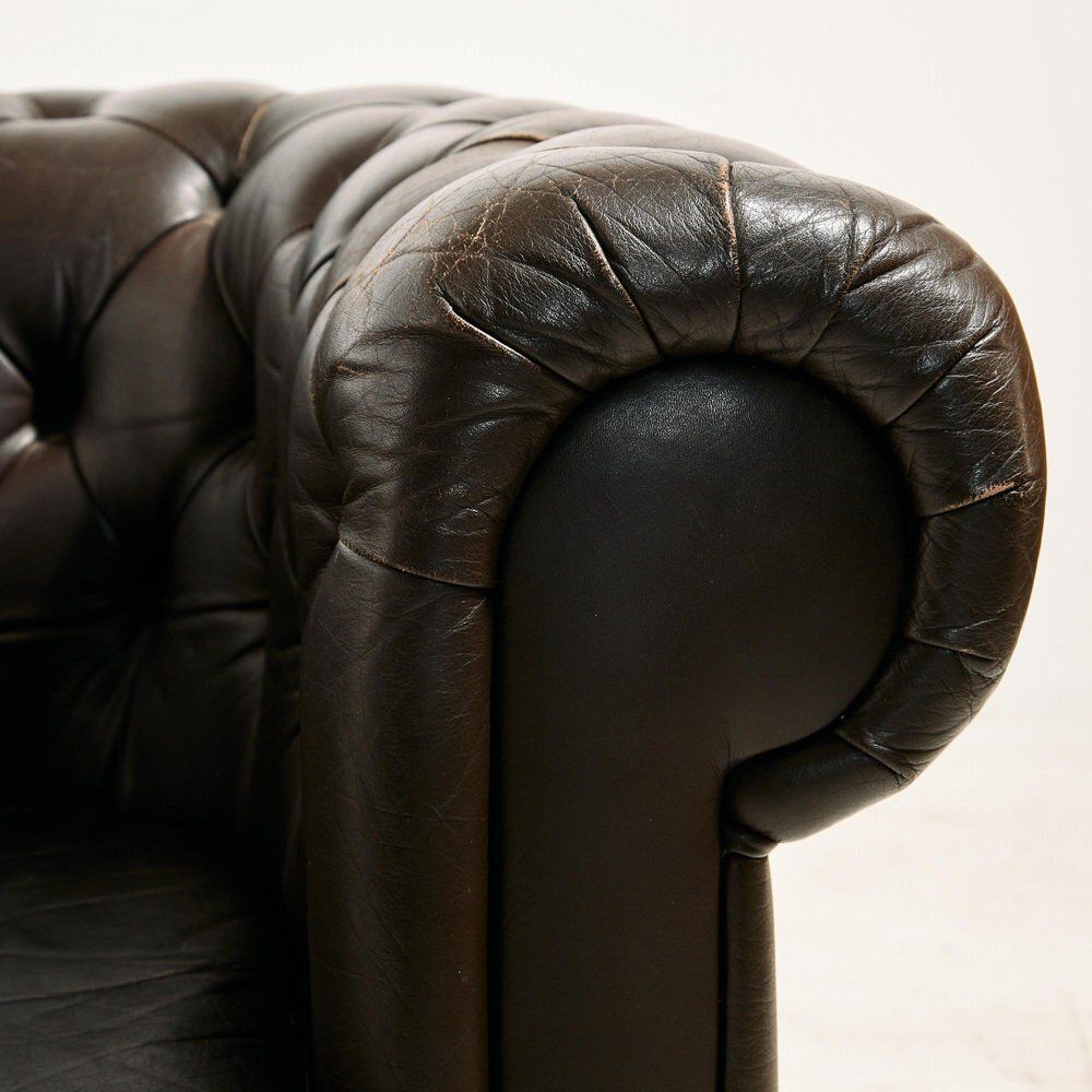 photo for sale Chesterfield Leather Sofa Set, 1970s, Set Of 3