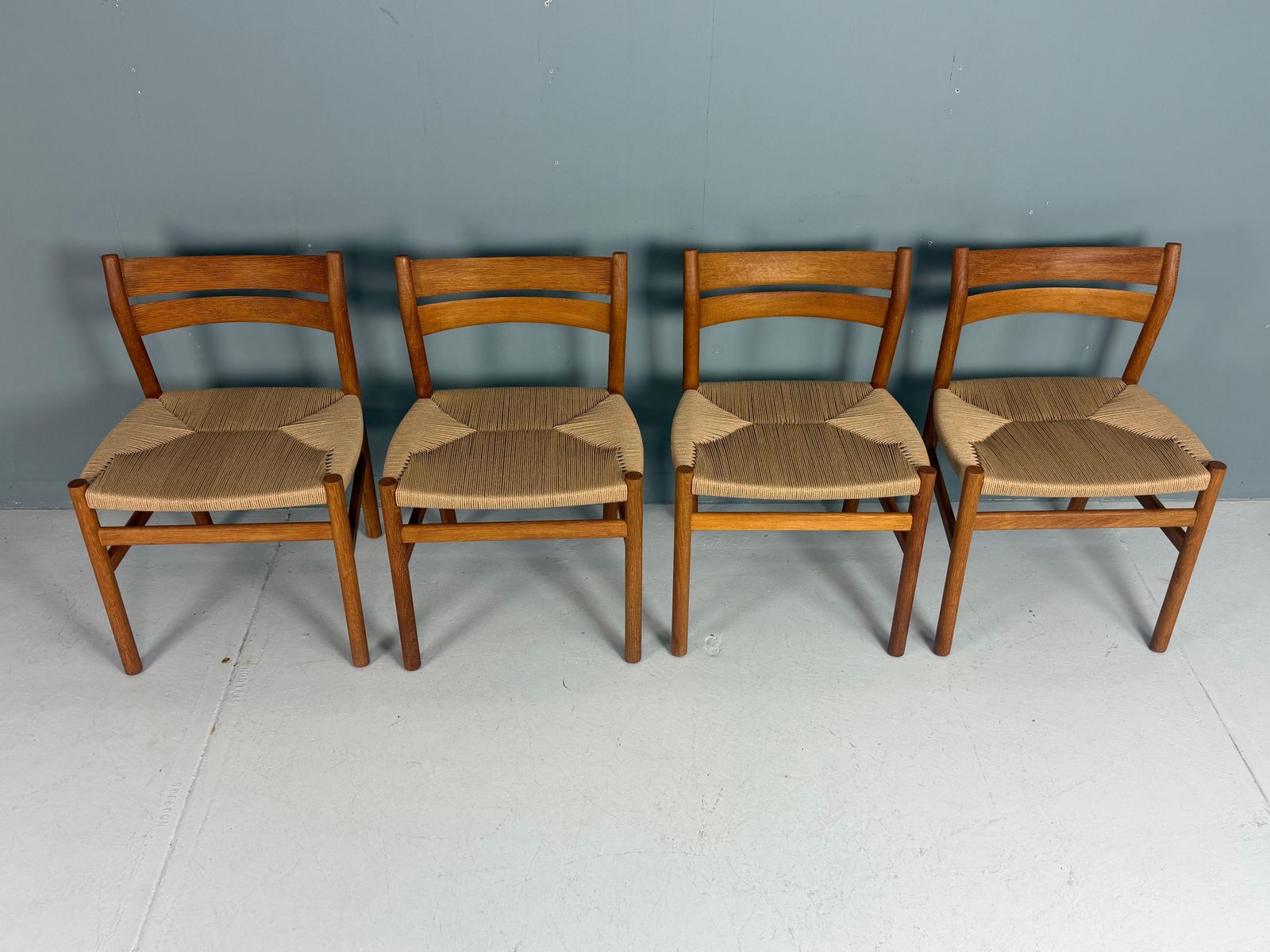Børge Mogensen Set Of 4 "Bm 1" Dinning Oak Chairs For C.M Møbler, 1947, Denmark