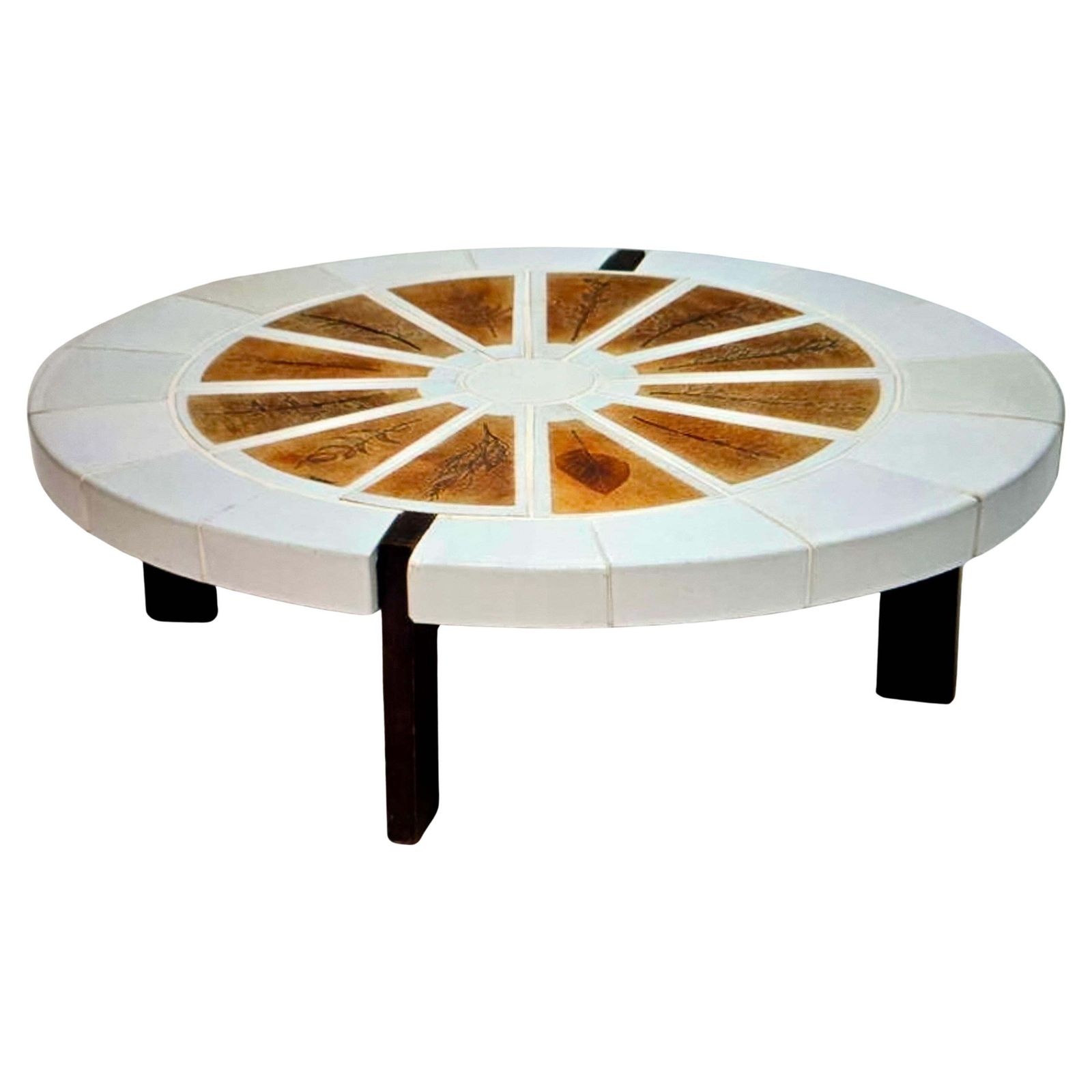 Roger Capron Garrigue Ceramic Tile Coffee Table, Vallauris France, 1970s photo for sale