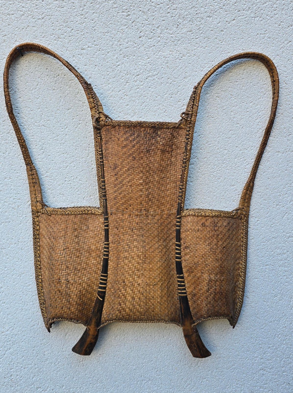 19th Century Southeast Asian Tribal Backpack Basket, Likely Northern Vietnam photo buy