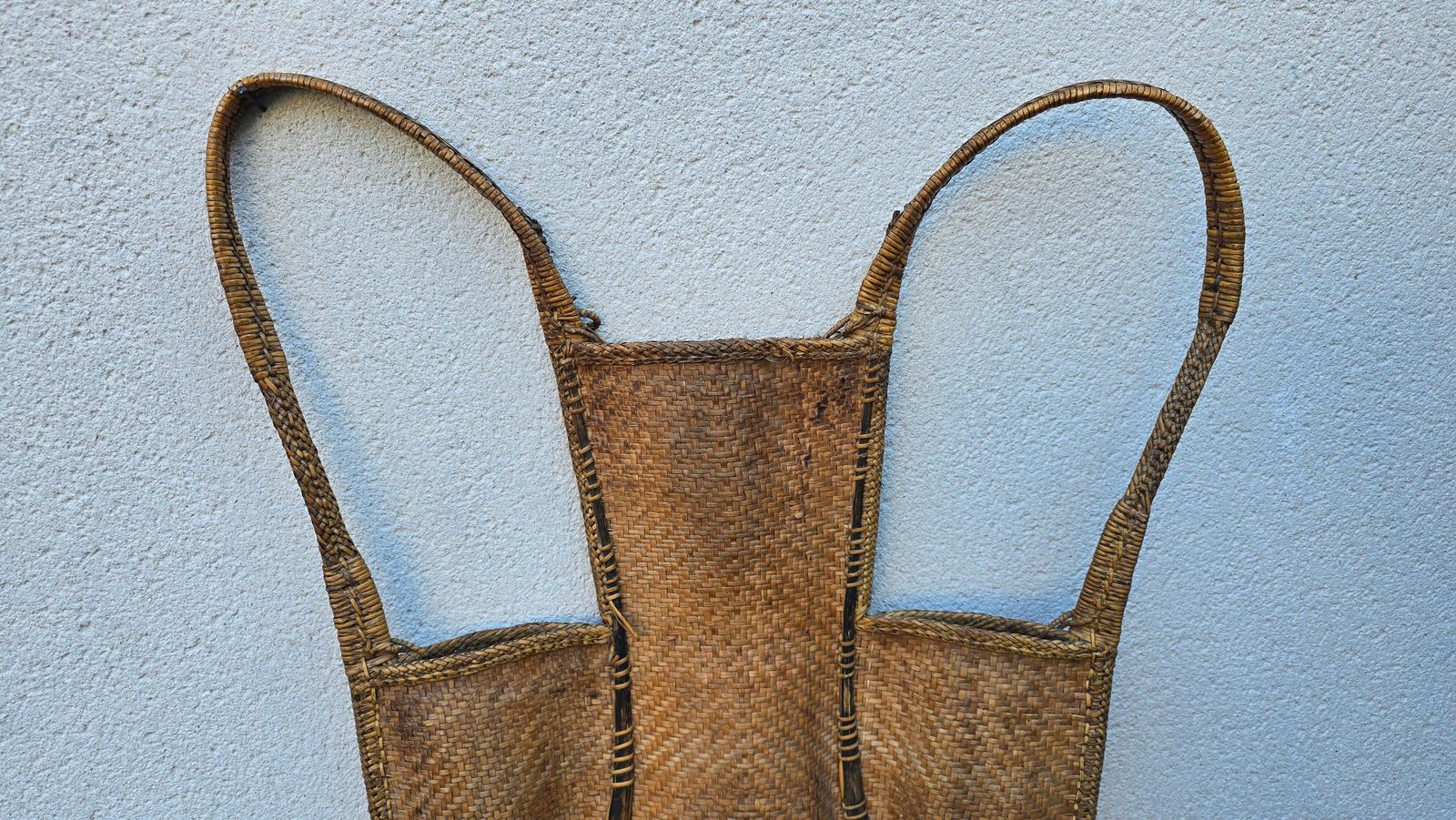 Home Decor 19th Century Southeast Asian Tribal Backpack Basket, Likely Northern Vietnam photo