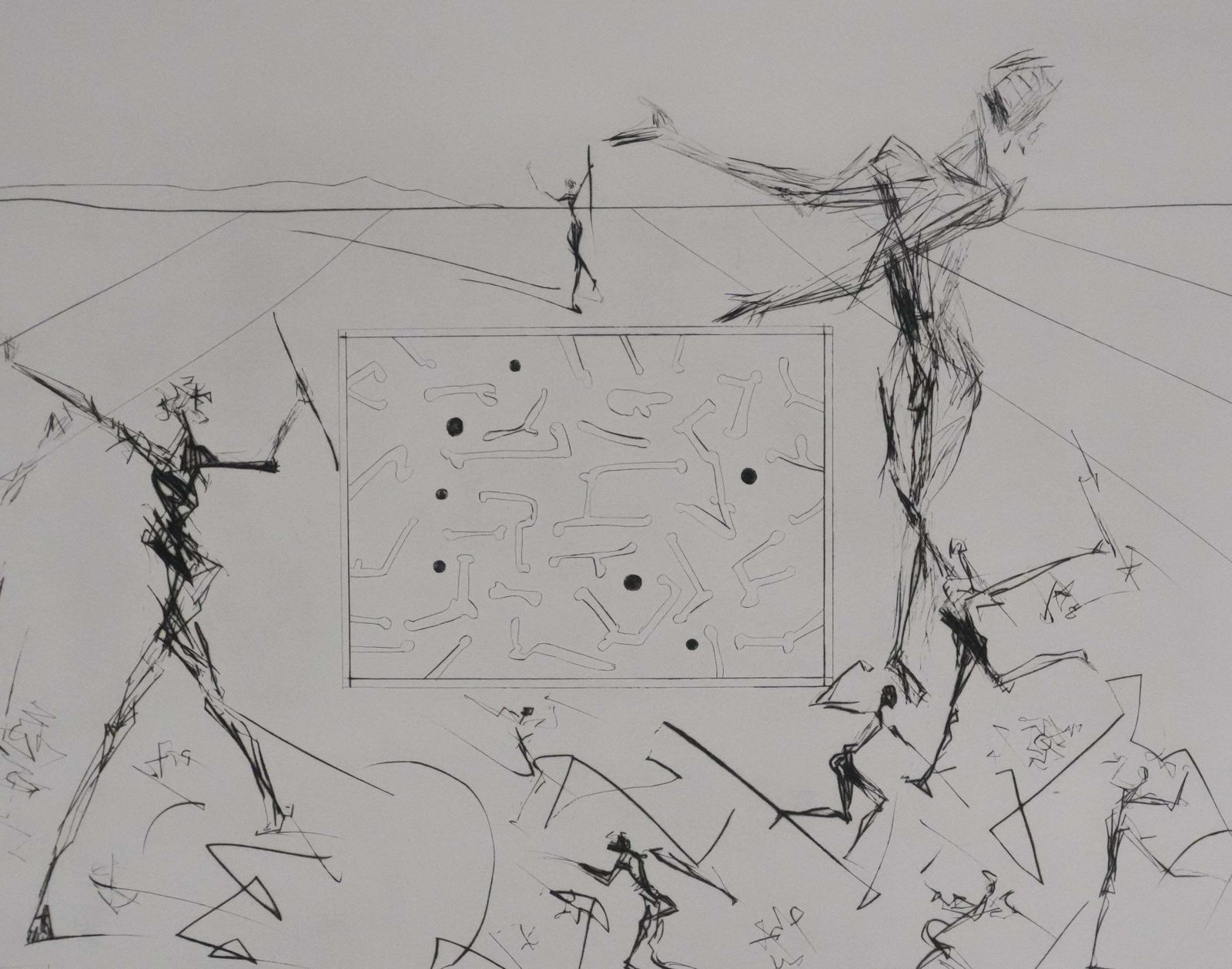 Tribute To Leonardo Da Vinci, Electronics   Original Handsigned Etching1975 photo 1329.0