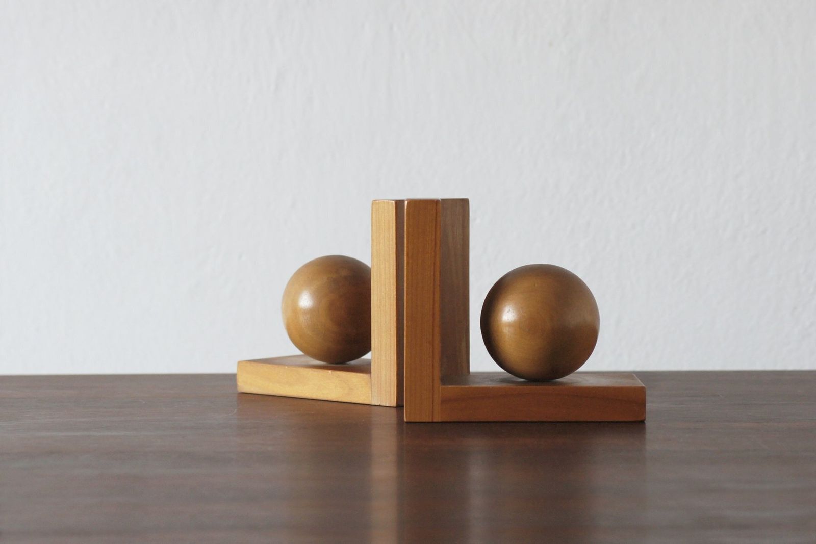 Mid Century Modern Wooden Bookends, 1950s, Set Of 2 photo for sale