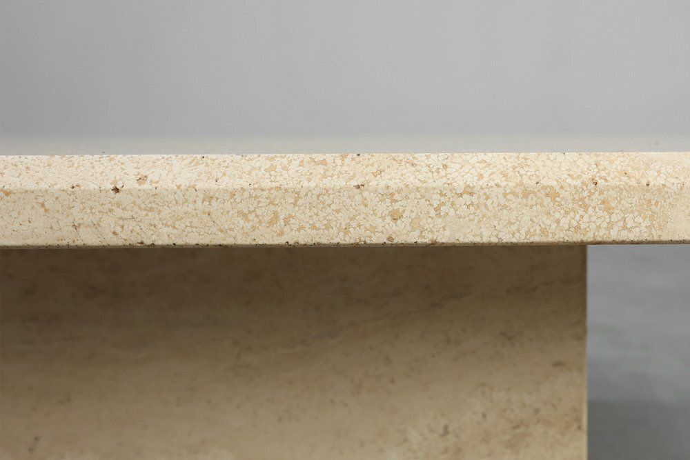 Sculptural Organic Travertine Coffee Table, France, 1980s photo furniture