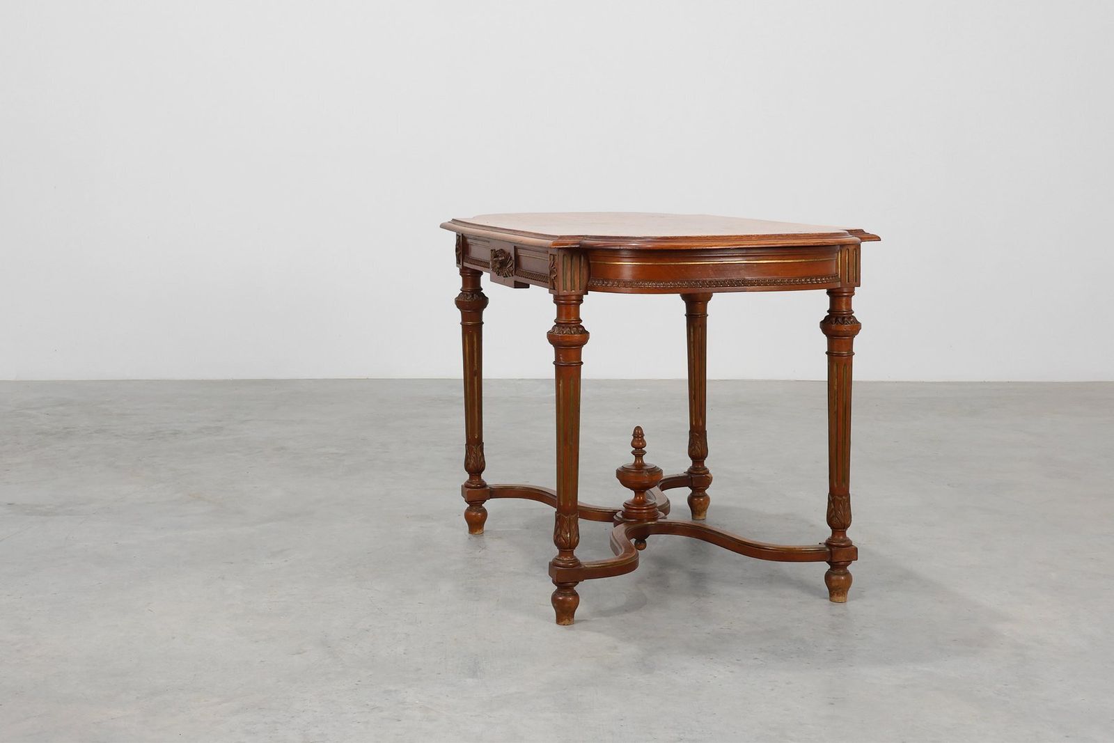 Empire French Oak Side Table With Gilt Details, 1900s photo for sale
