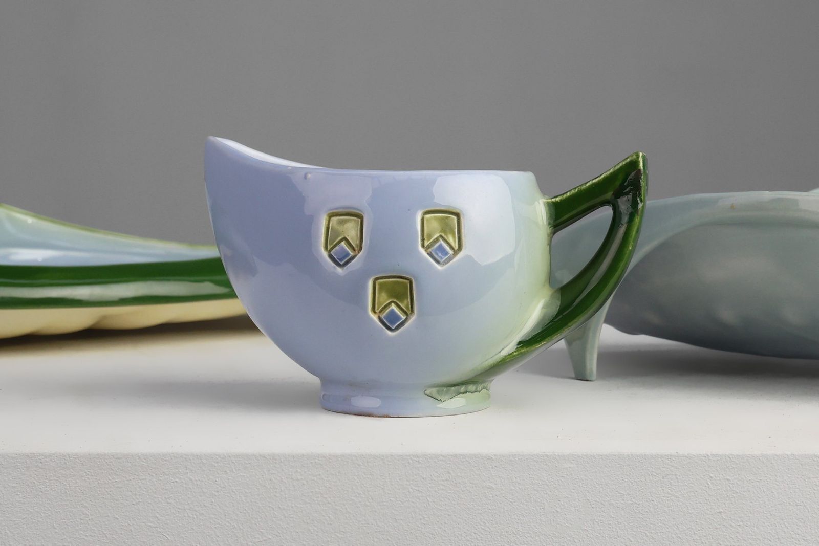 photo furniture Art Nouveau Ceramic Asparagus Set By Julius Dessler, Austria, 1900s, Set Of 3
