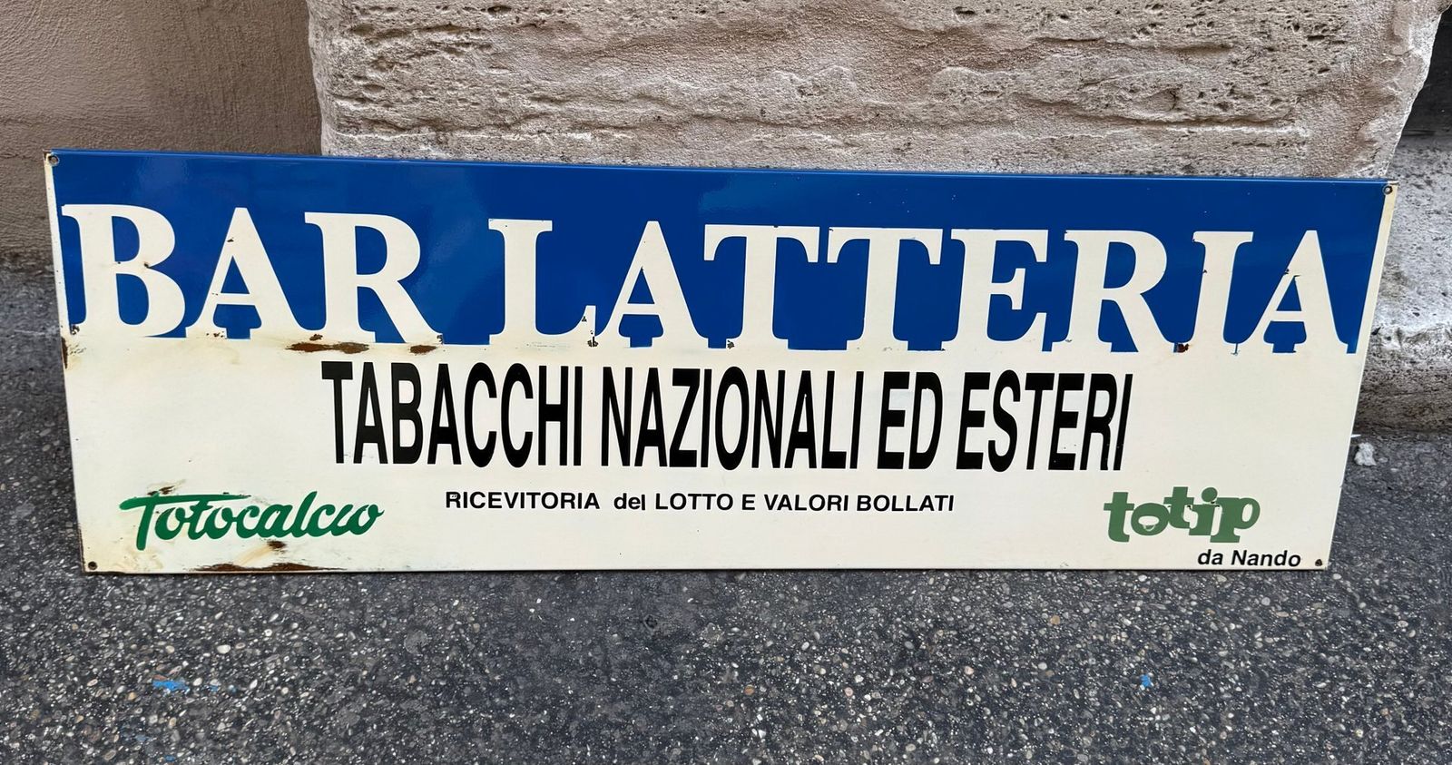 Vintage Bar Latteria Tobacco Sign, 1970s