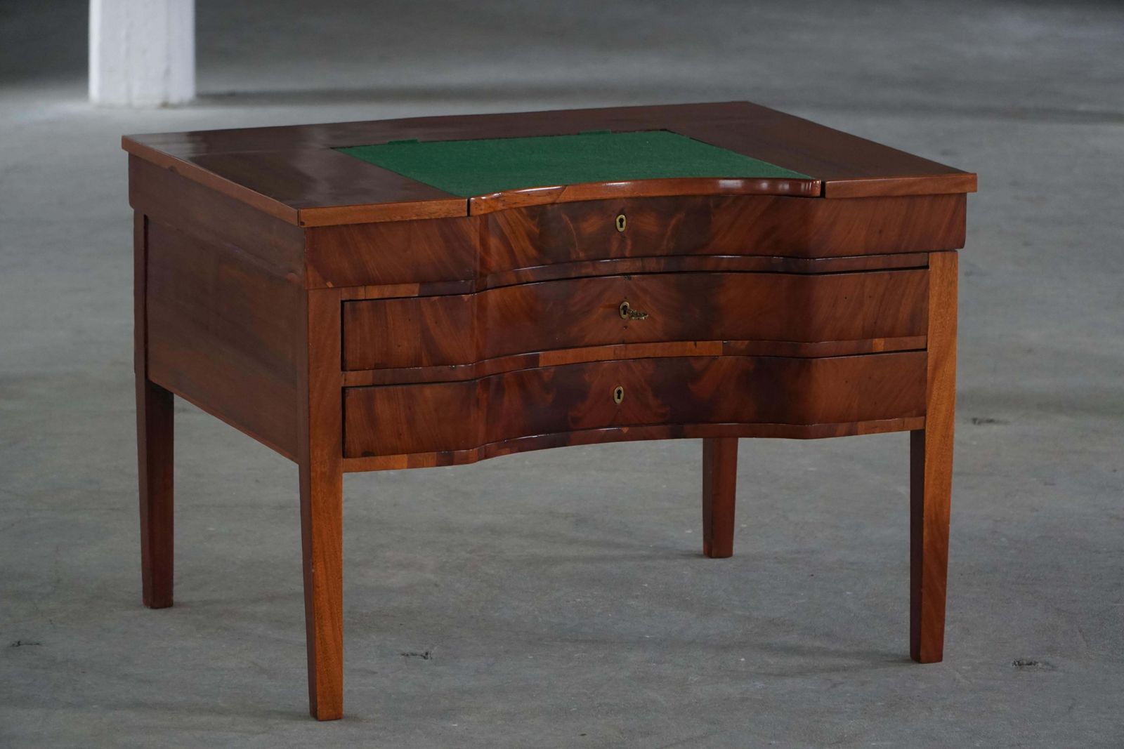 Furniture Antique Custommade Writing Desk In Mahogany, Danish Cabinetmaker, Early 1900s photo