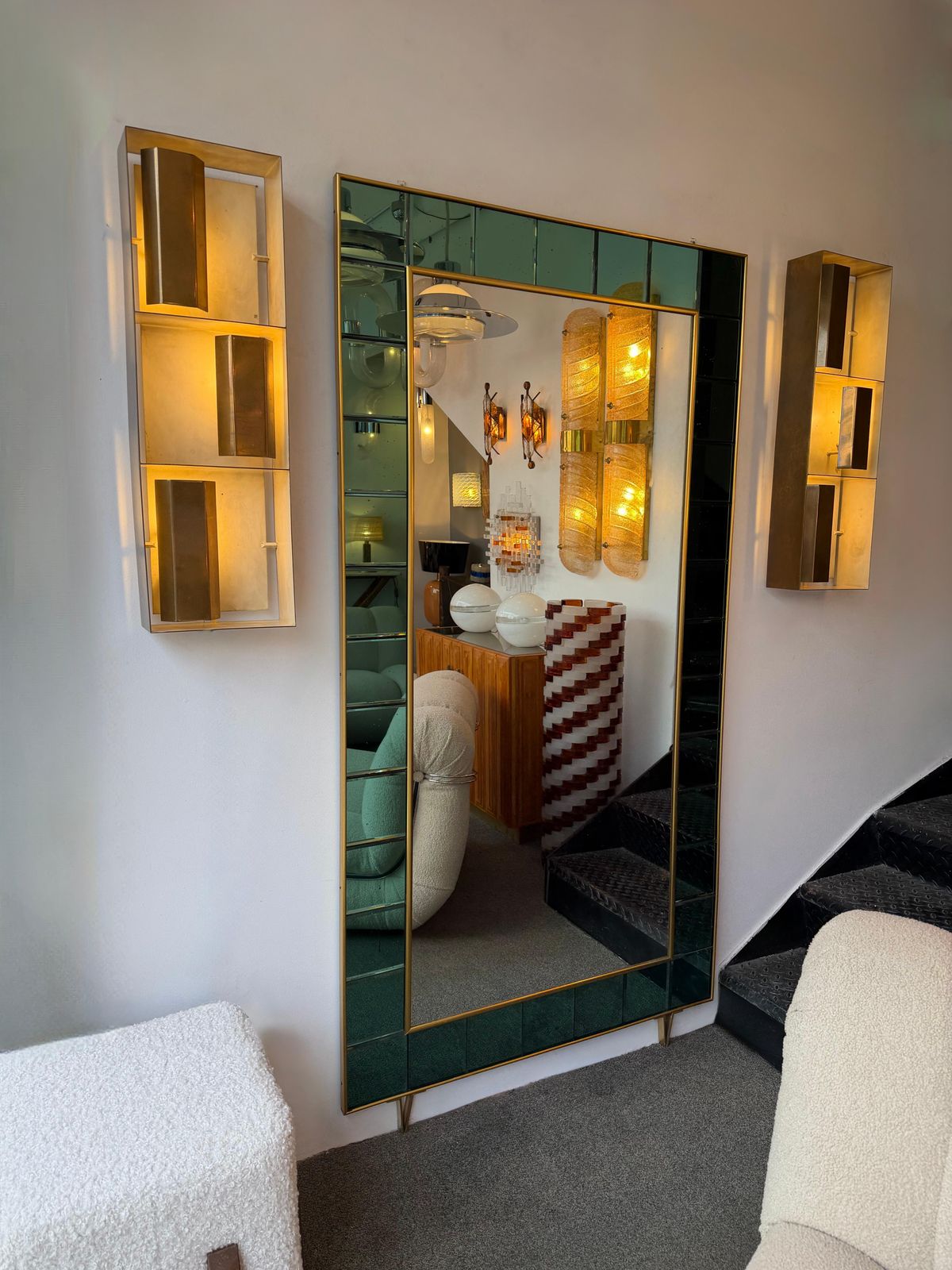 Pair Of Brass Sconces "Finestra" 12664 By Gio Ponti For Arredoluce. Italy, 1950s photo 26584.0
