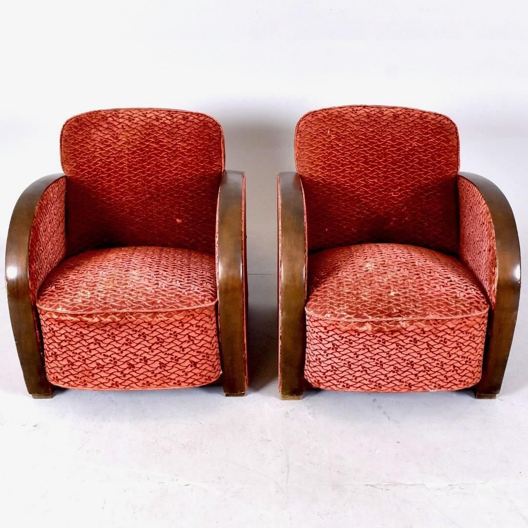 Art Deco Armchairs Early 20th Century Swedish Antique Golden Birch Bentwood Arms photo furniture
