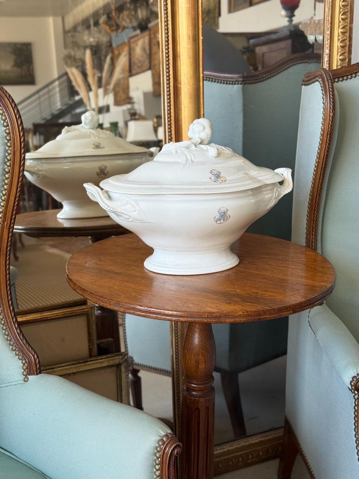 photo buy 19th Century Large French Porcelain Tureen, Blanc Marseille