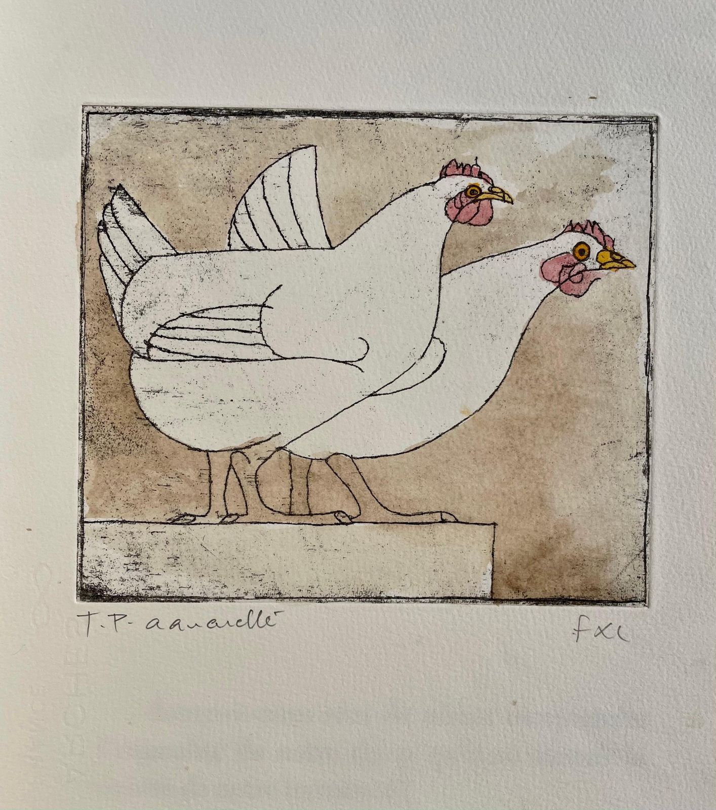 François Xavier Lalannefrancois Xavier Lalanne (1927 2008) The Hen, Unique Watercolore2003 photo Art