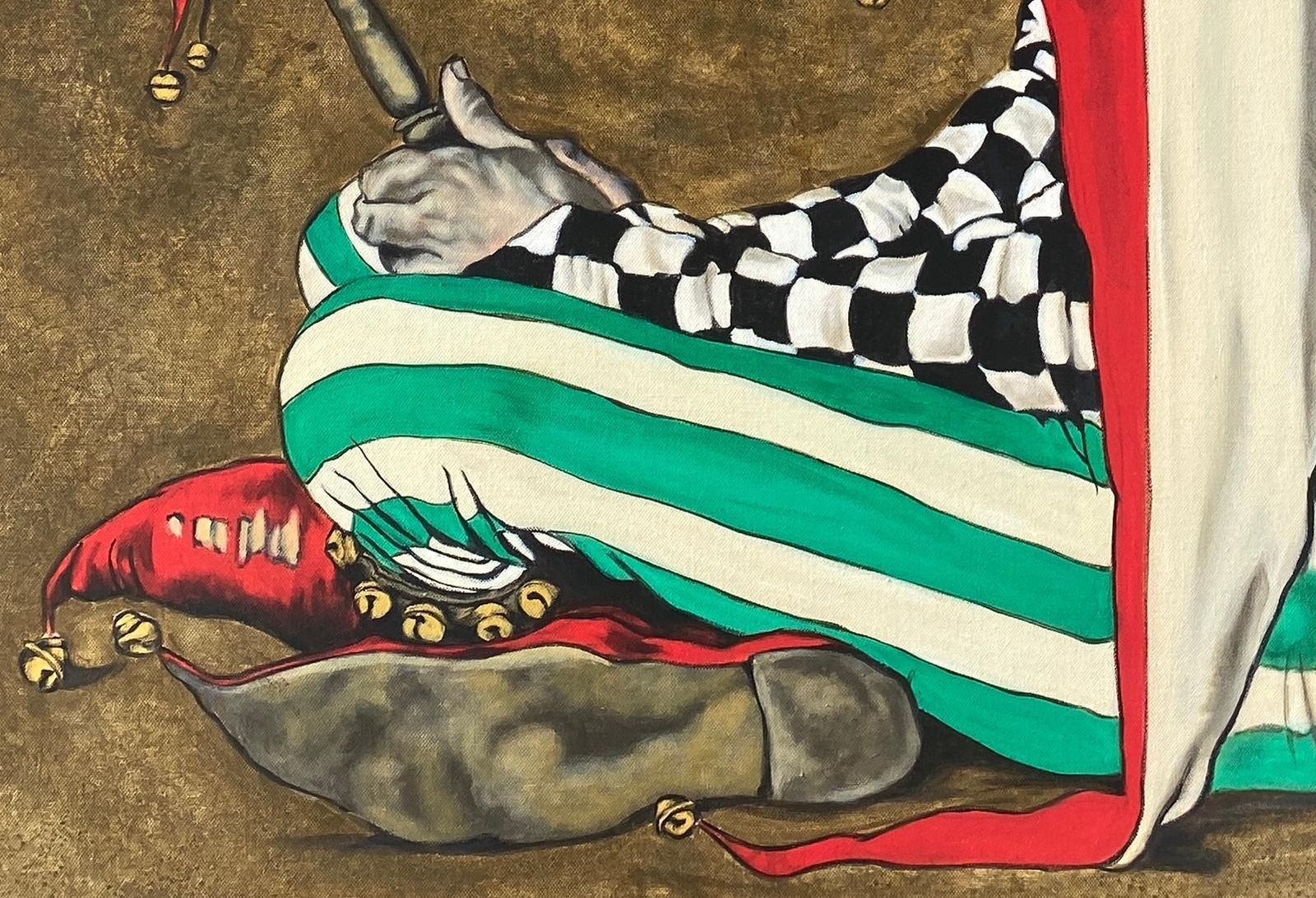Sandra Melinsandra Melin The Jester Based On Norman Rockwell Acrylic On Canvas2023 photo furniture