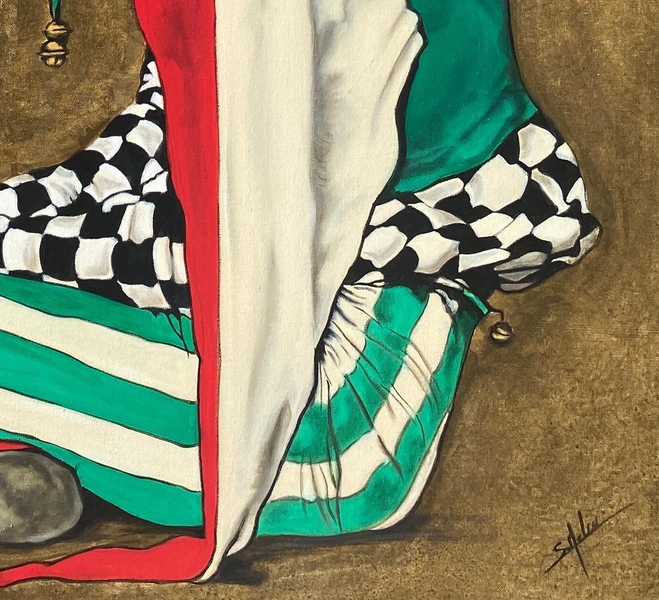 Sandra Melinsandra Melin The Jester Based On Norman Rockwell Acrylic On Canvas2023 photo Art