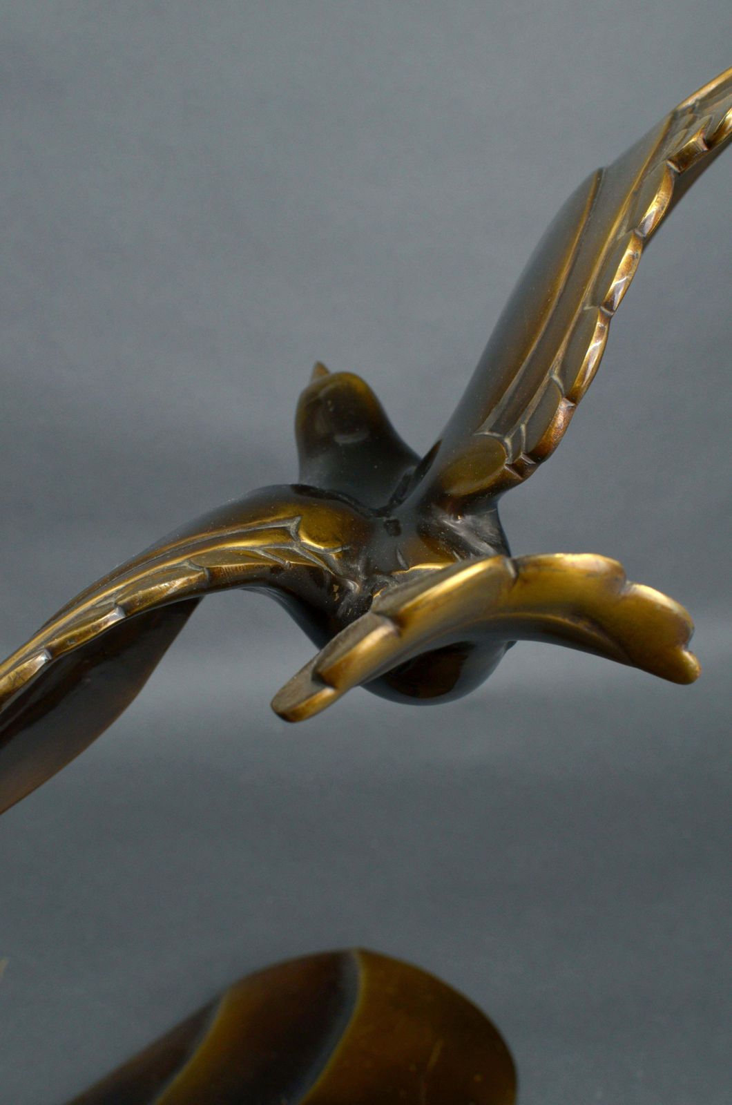 Unknowna. Soleau Gulls Over The Waves. Art Deco. Paris, Bronze, 52x58x25 Cm photo vinterior