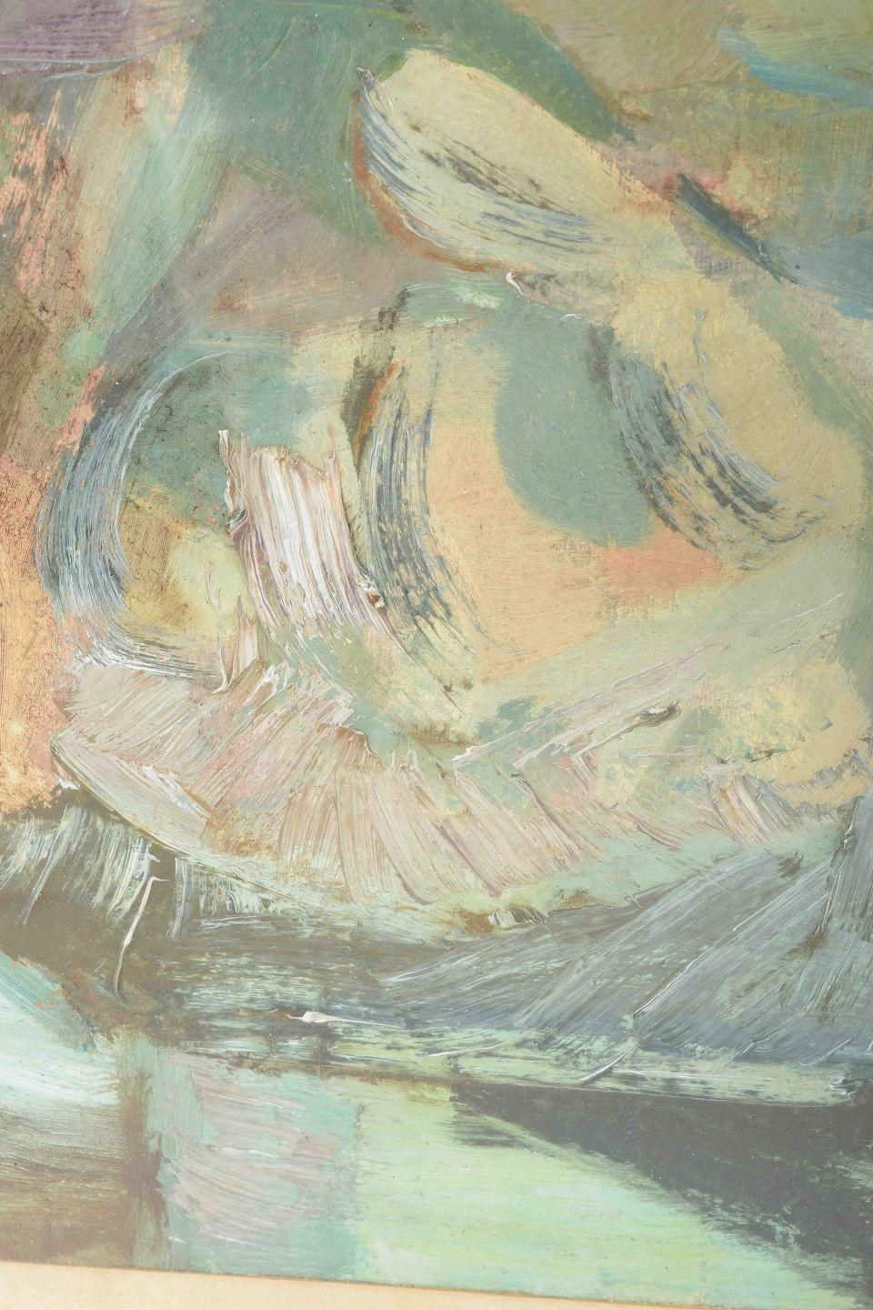 Bo Lindgren, Swedish Artist. Abstract Composition. Oil On Paper. Dated 1959 photo for sale