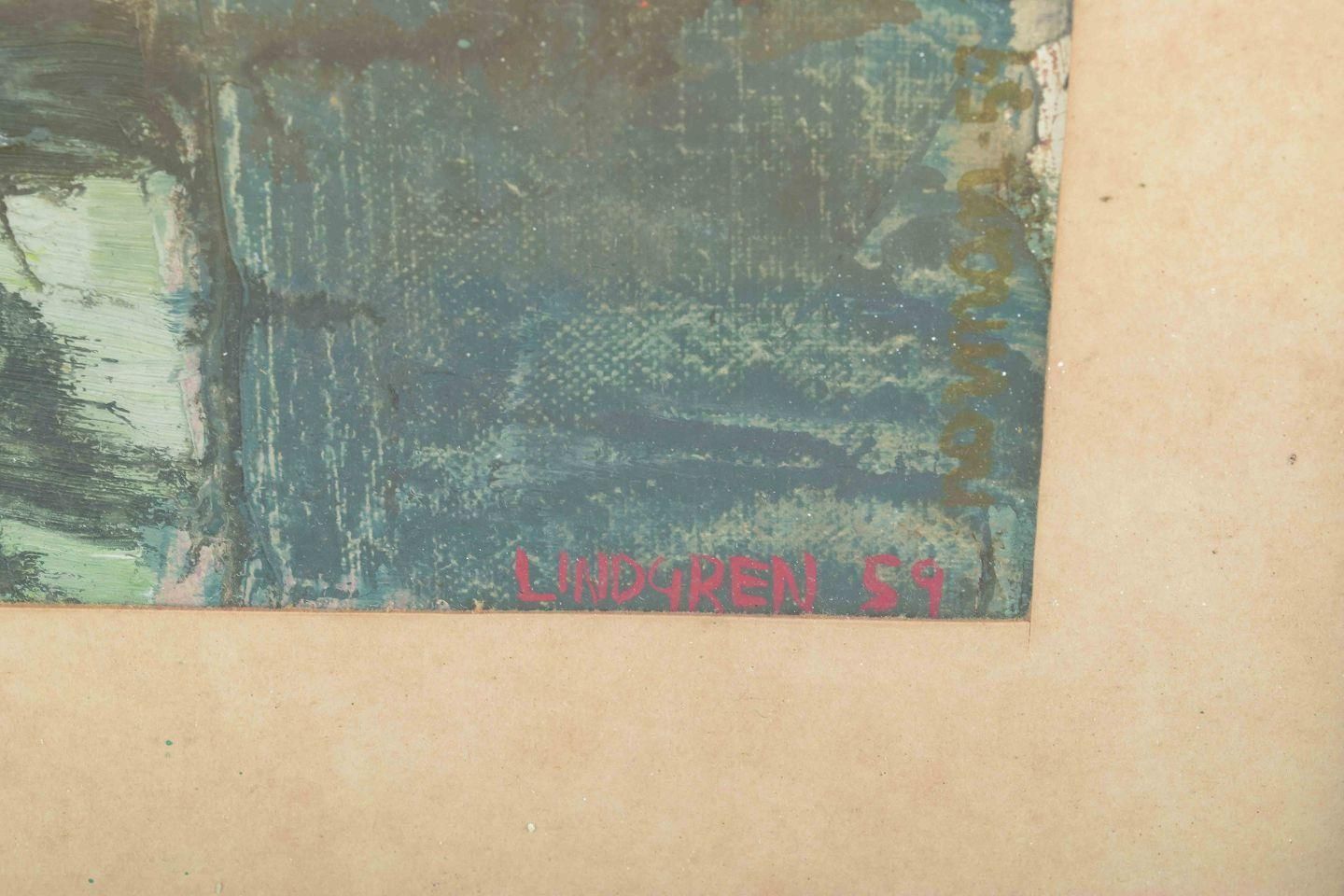 Bo Lindgren, Swedish Artist. Abstract Composition. Oil On Paper. Dated 1959 photo Art
