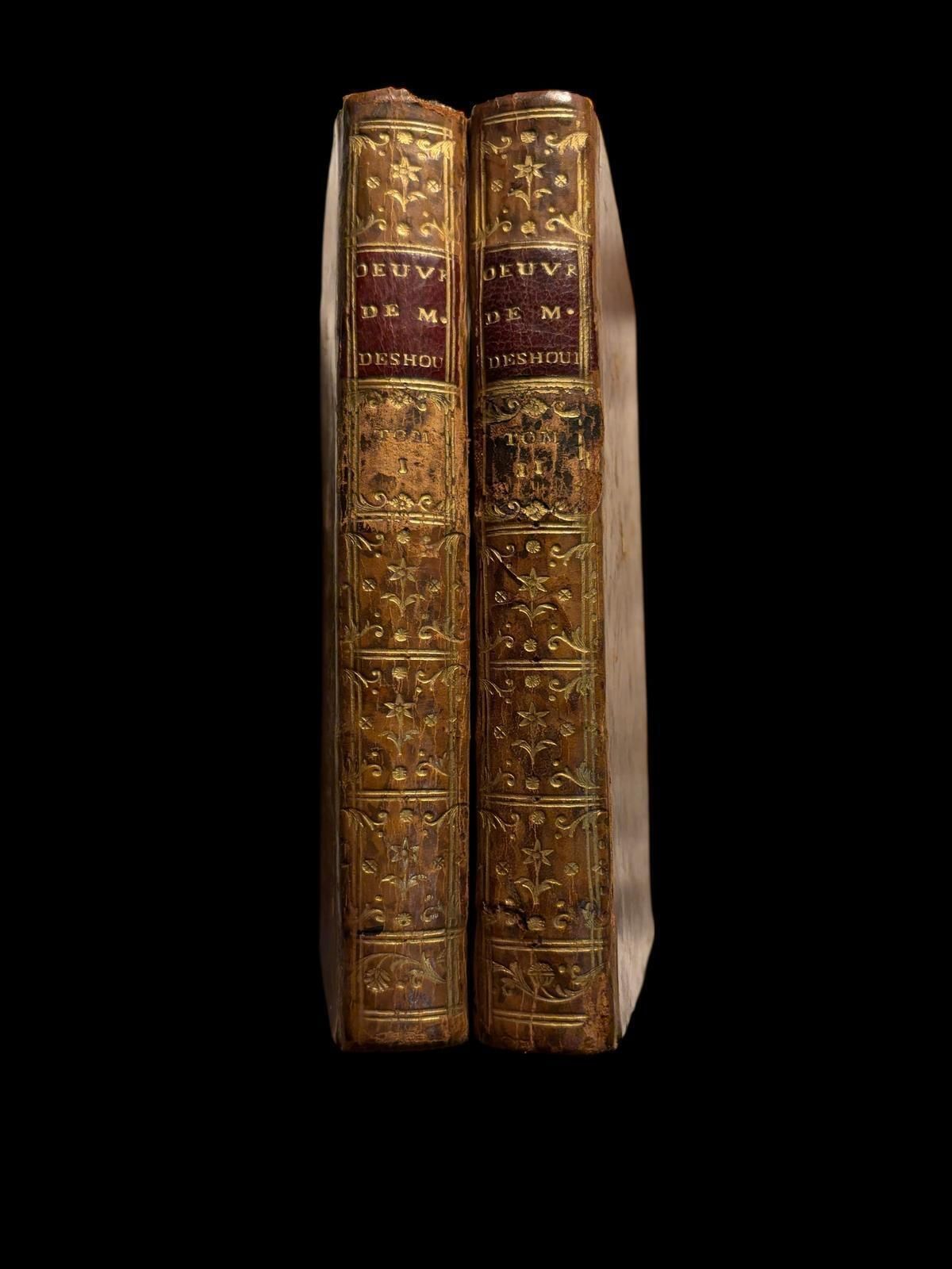 œuvres De Madame Et De Mademoiselle Deshoulières   Two Volumes Paris, 1764 photo Art