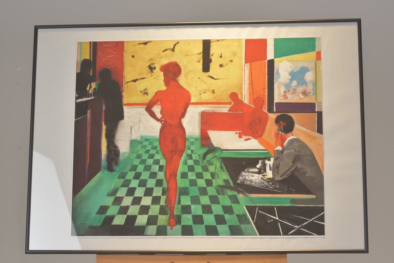 Reinhard Stangl, Bar Scene (Paris Bar) With Checkered Floor, Circa 2000, Print