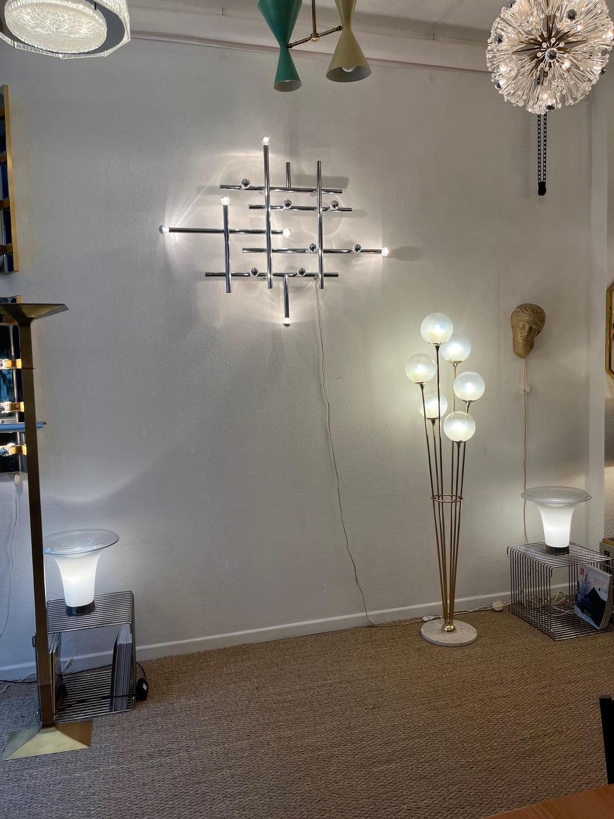 photo furniture Wall Or Ceiliing Chrome Tubular Lamp By Temde Lightings In Switzerland Ca. 1970s