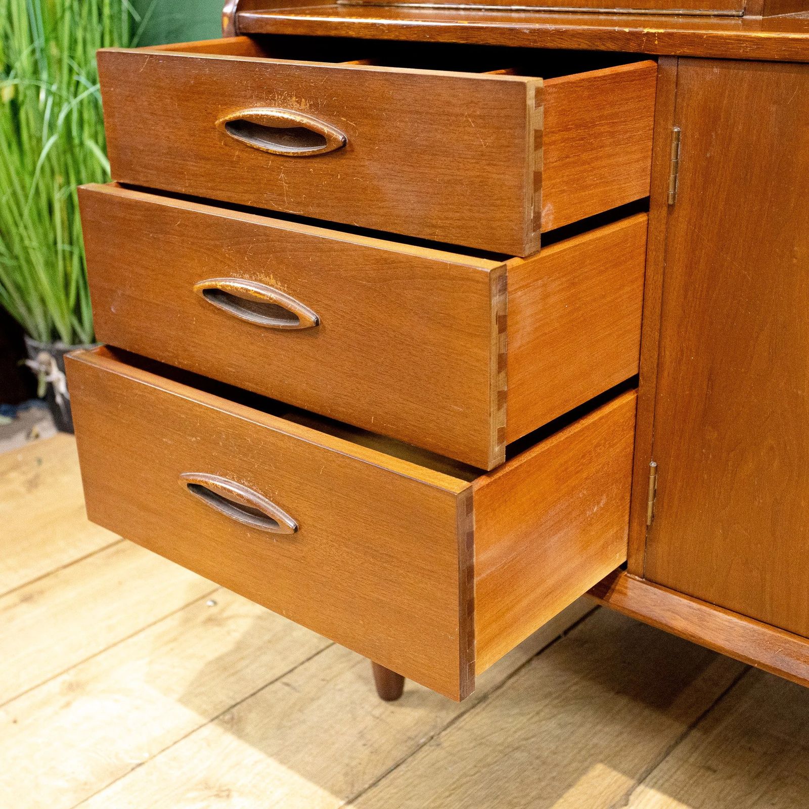 Jentique Teak Mid Century Highboard Cocktail Cabinet photo vinterior