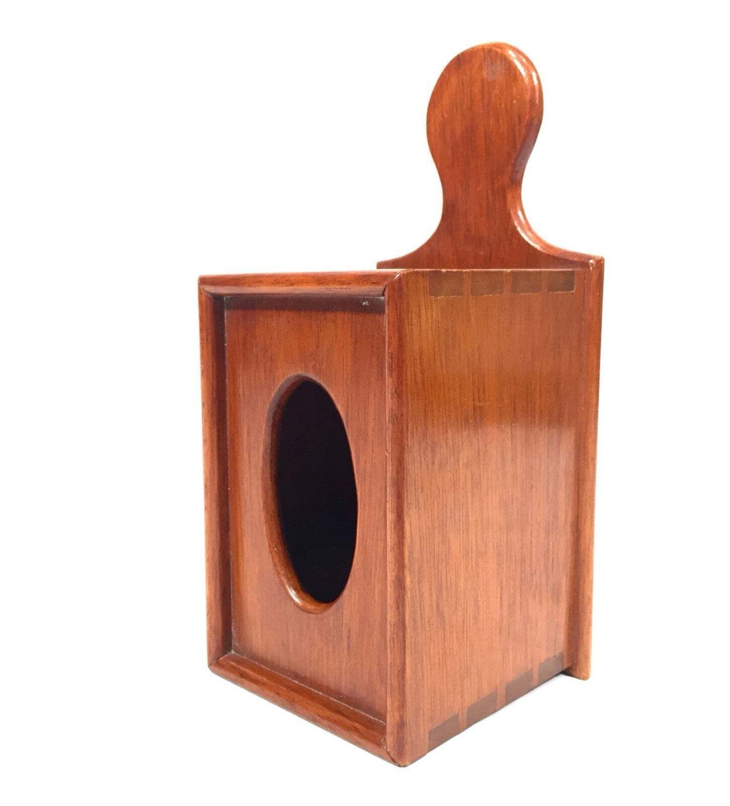 Antique Wooden Mahogany Church Used Handled Collection Box / Circa 1920 photo Home Decor