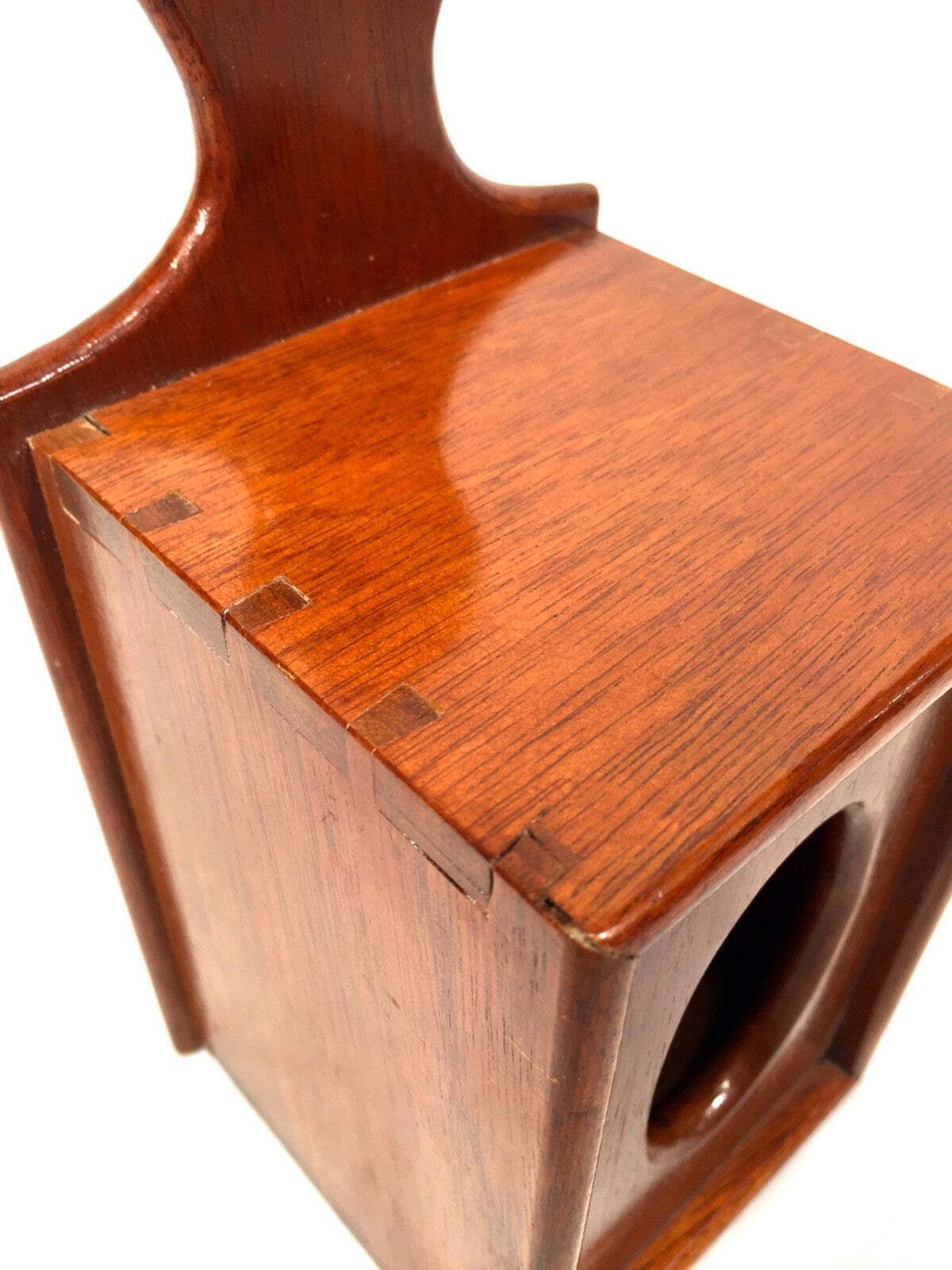 Antique Wooden Mahogany Church Used Handled Collection Box / Circa 1920 photo 55.0