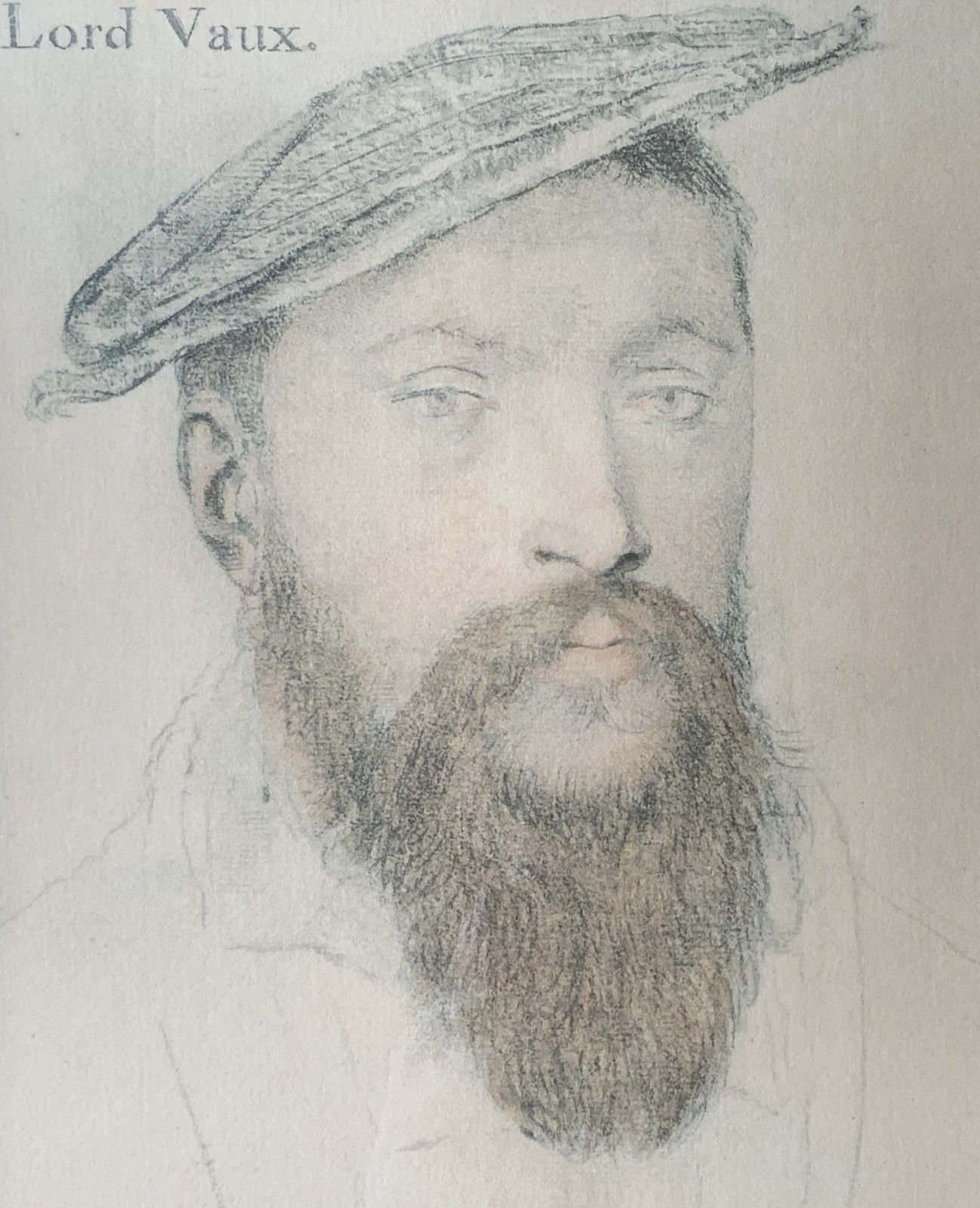 Original Portrait Drawing Of 16th Century Lord Vaux, After Hans Holbein photo Art