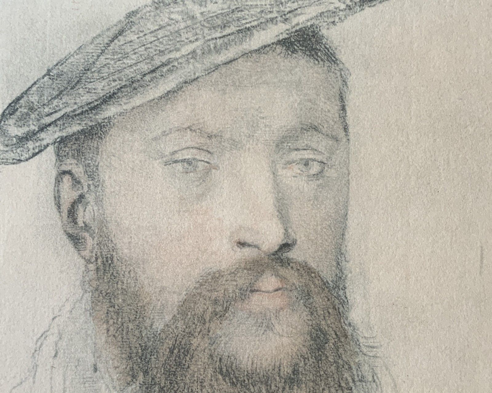 Original Portrait Drawing Of 16th Century Lord Vaux, After Hans Holbein photo vinterior