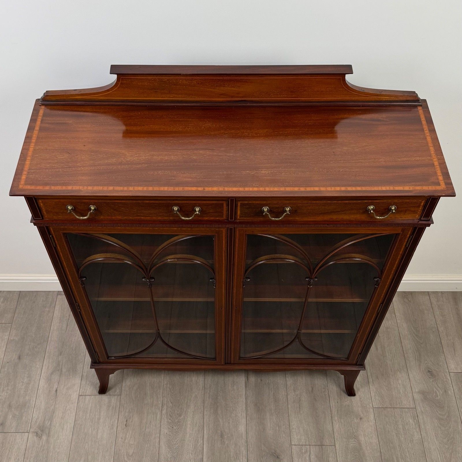 photo for sale Antique 19th Century Fine Quality Display Cabinet In Mahogany ( Af 5267 )