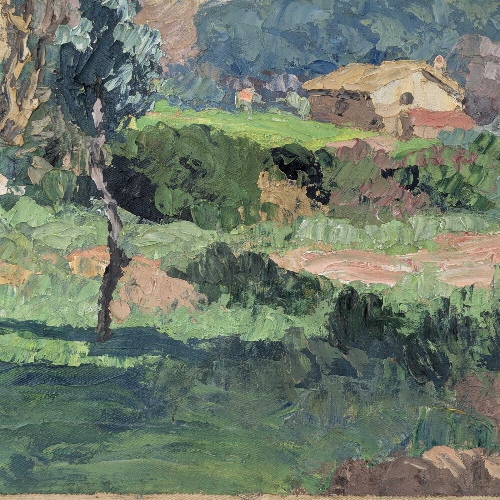 French Post Impressionist Provence Landscape Jehan Berjonneau Oil Painting photo Art