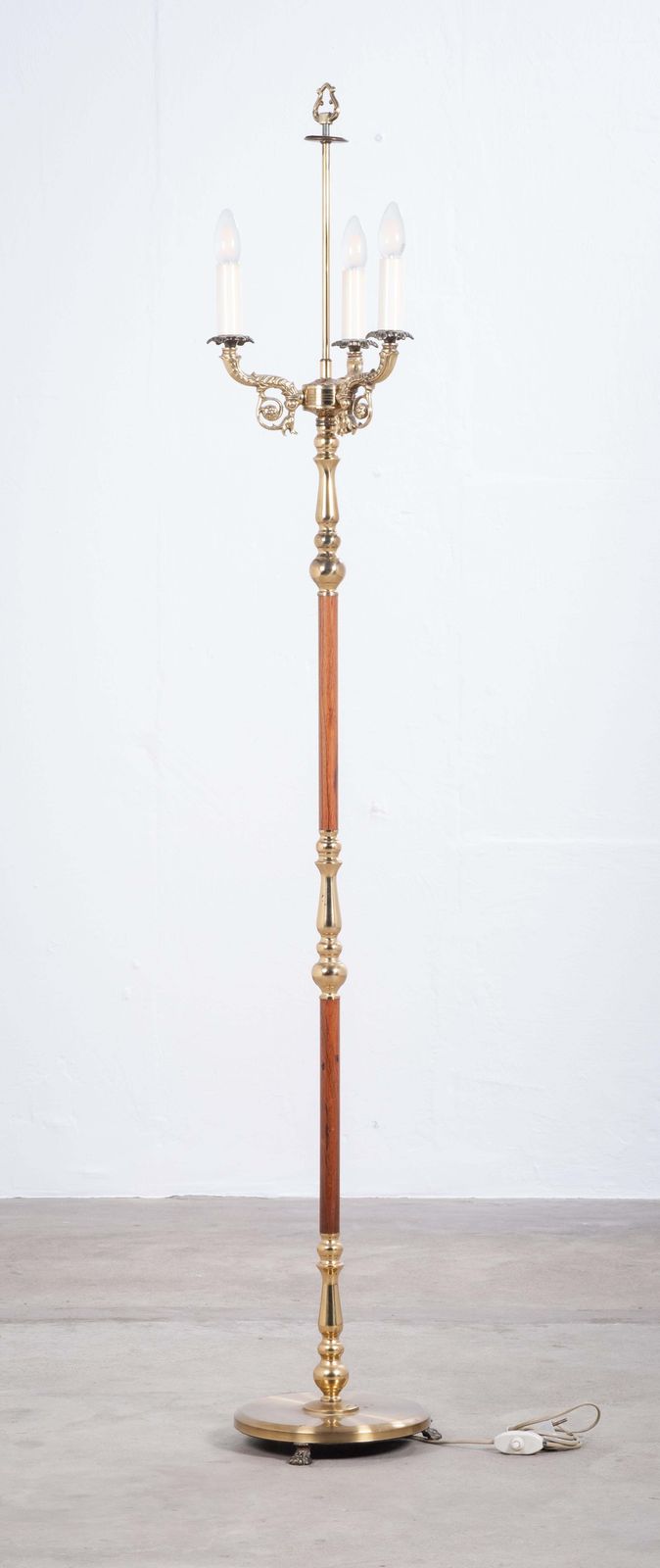 Danish 1960s Three Arm Floor Lamp In Rosewood And Brass photo 862.0