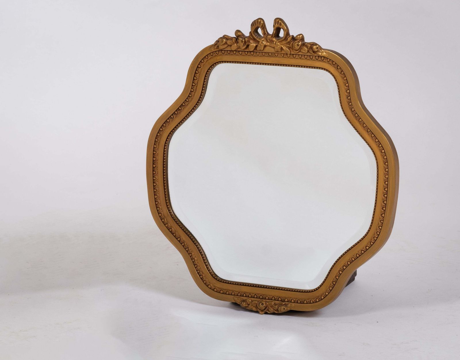 Antique Gold Mirror With Faceted Glass, 1930s photo furniture