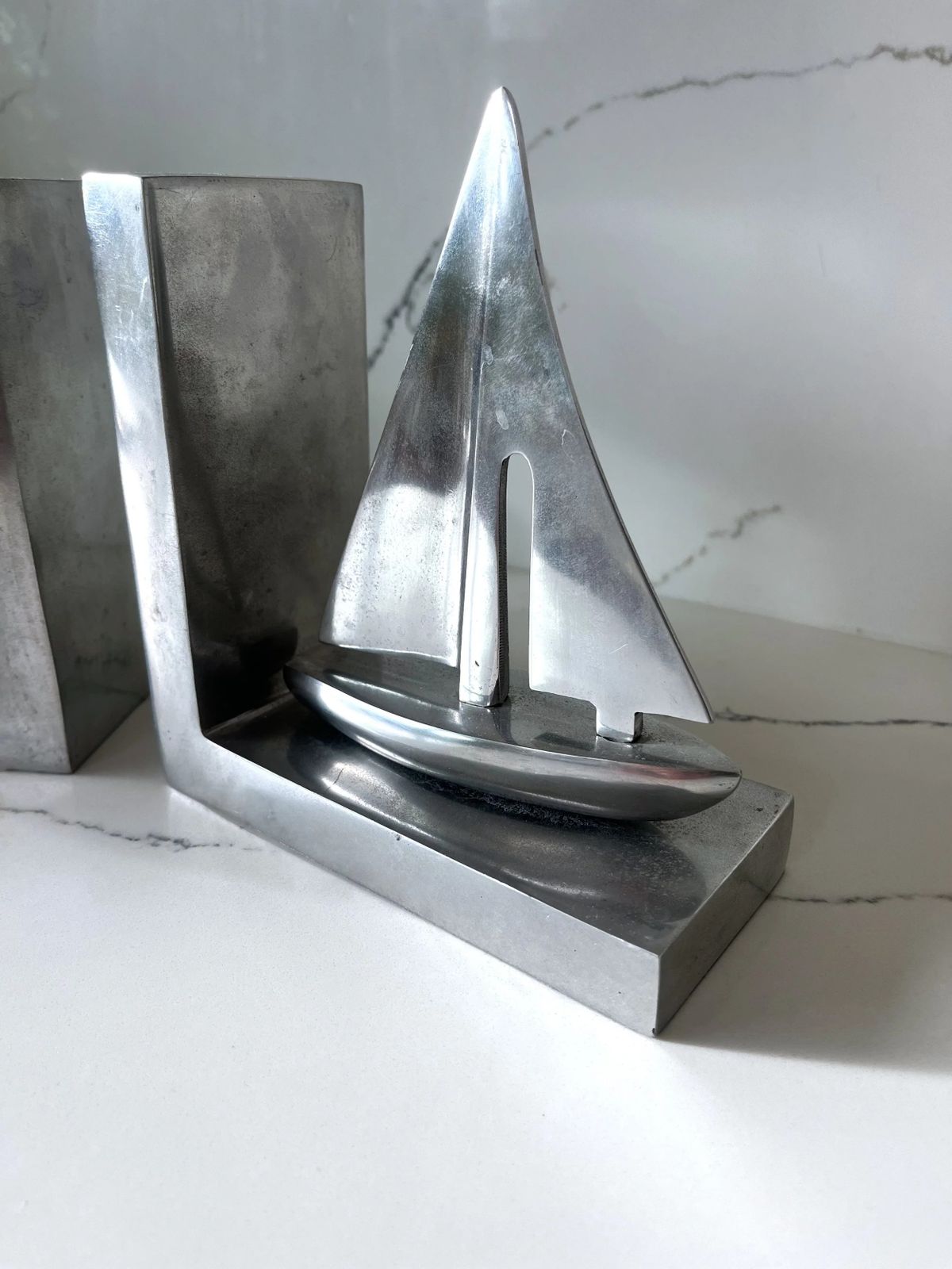 Pair Of Vintage Chrome Boat Bookends photo furniture