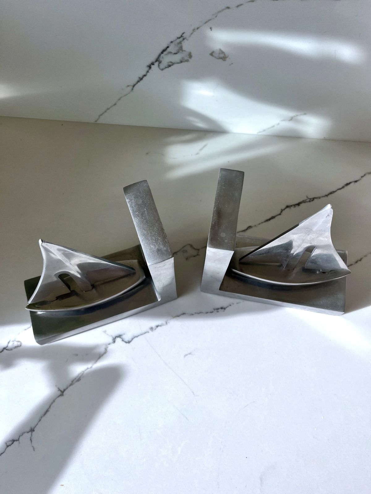 Pair Of Vintage Chrome Boat Bookends photo Home Decor