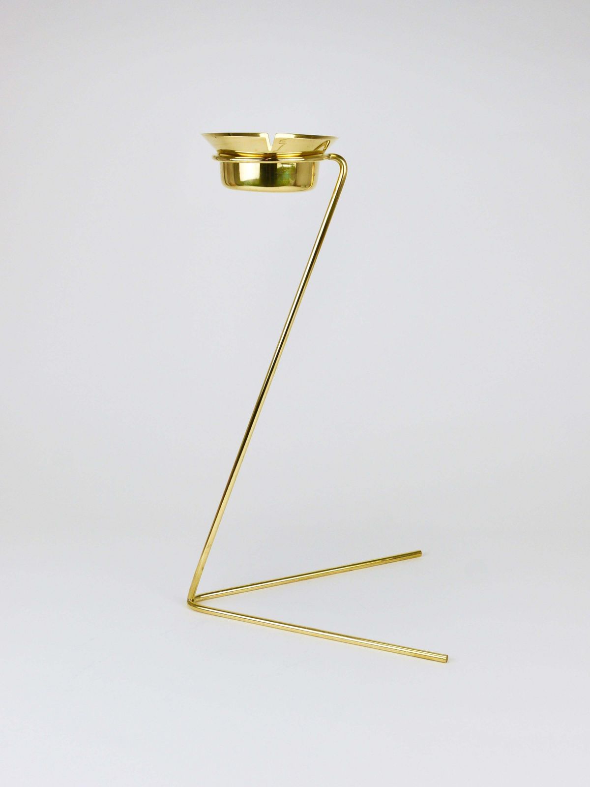 Rare Carl Auböck Brass Standing Floor Ashtray, Smoking Stand, Austria, 1950s photo for sale