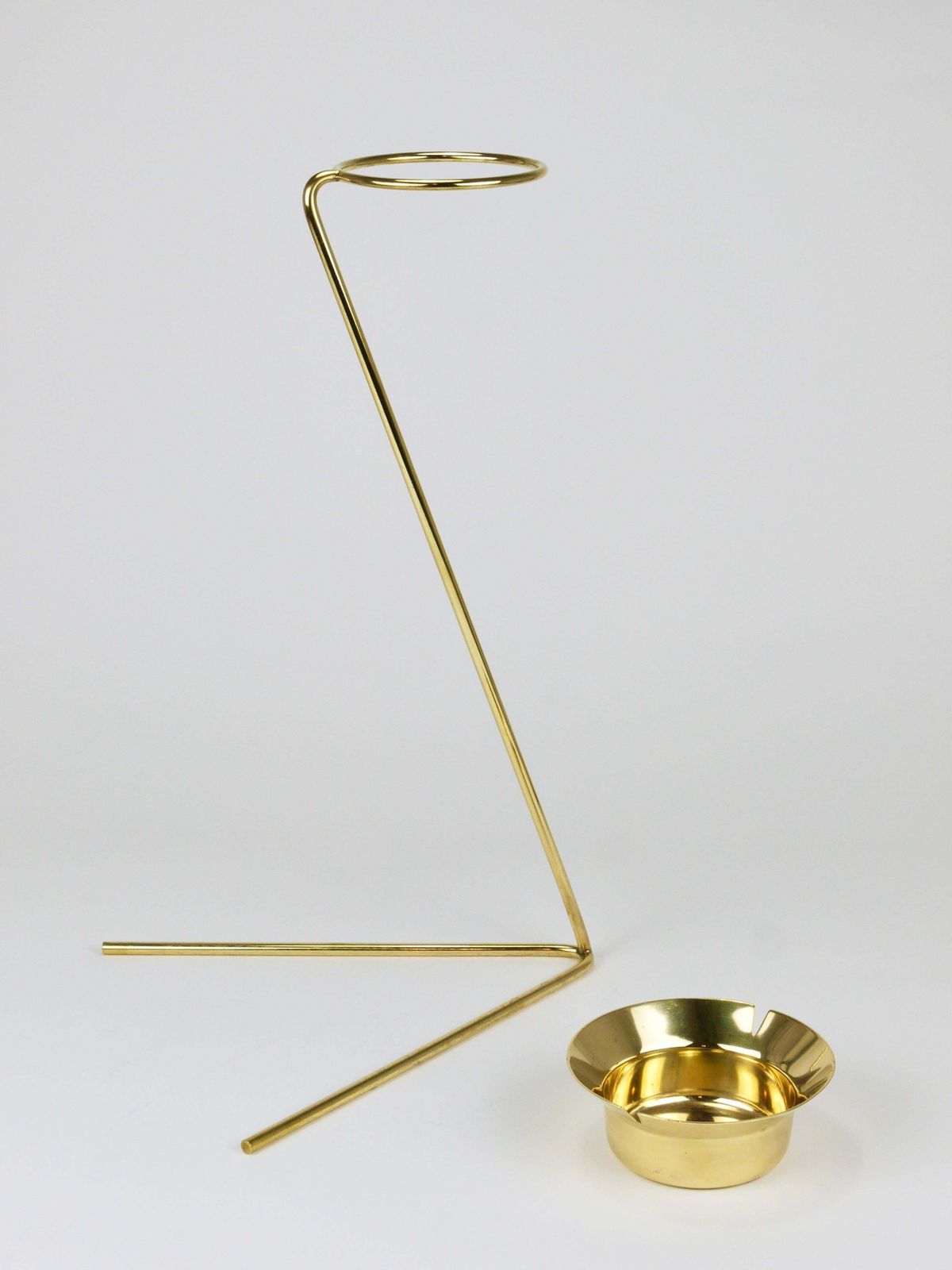Rare Carl Auböck Brass Standing Floor Ashtray, Smoking Stand, Austria, 1950s photo Home Decor