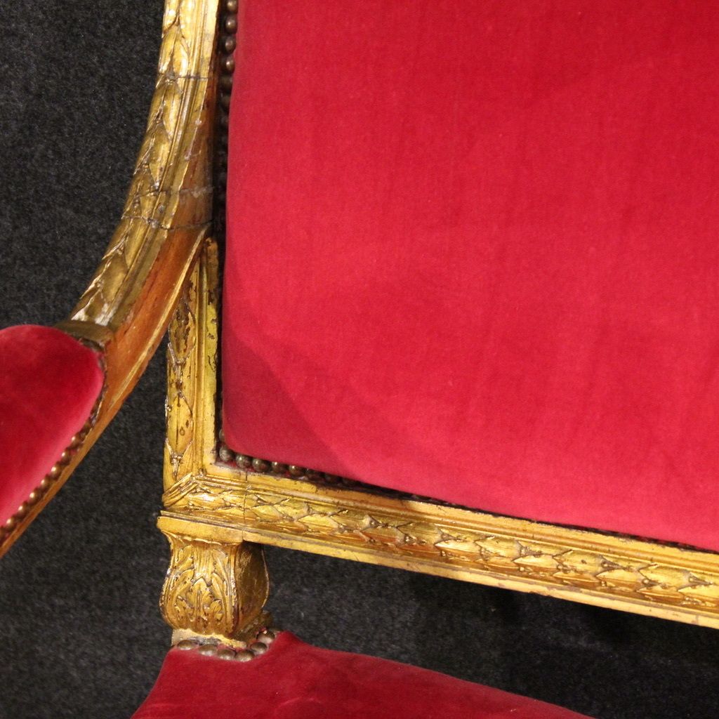 3800.0 Antique French Red Velvet Sofa From The 19th Century photo