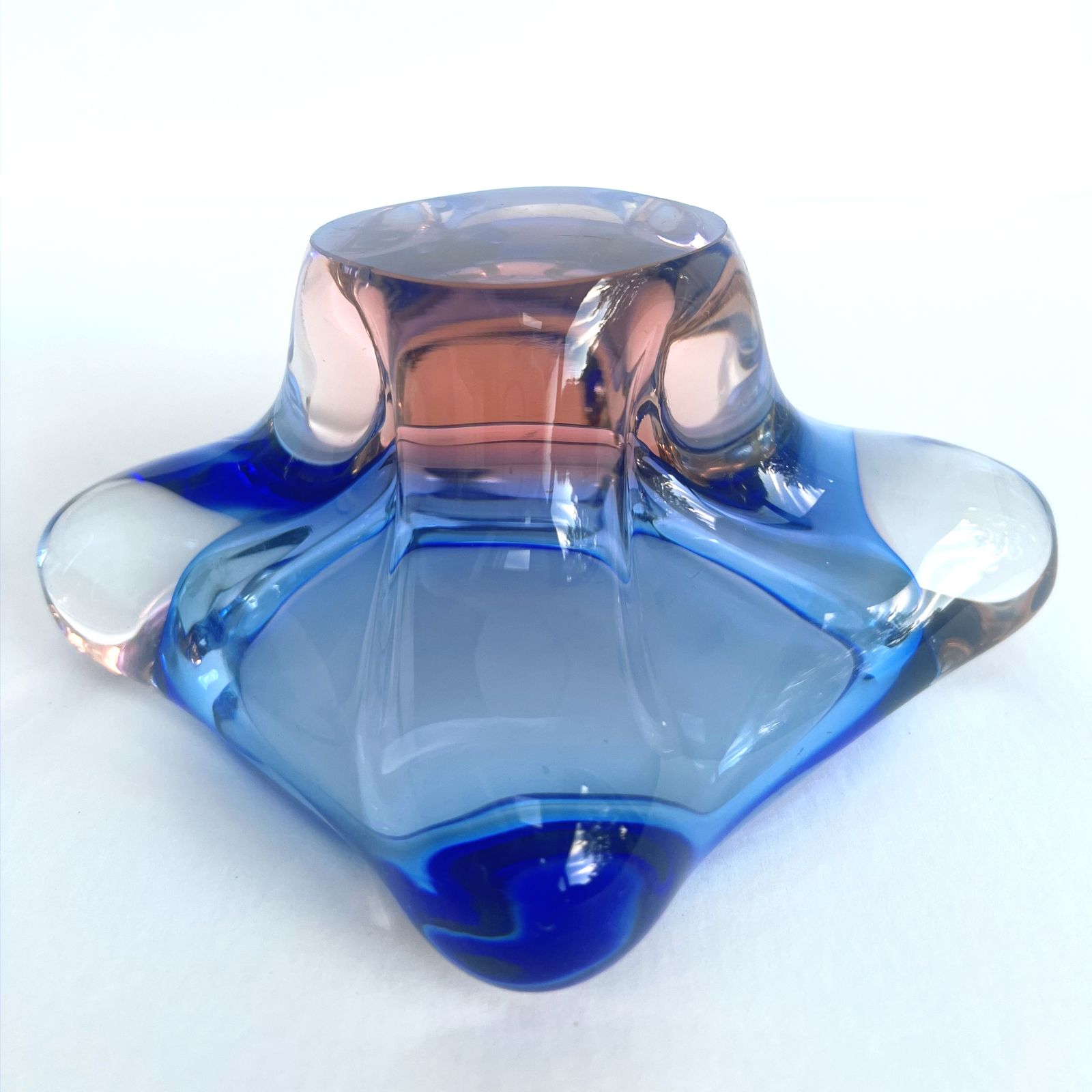 1960s Vintage Murano Seguso Sommerso Art Glass Bowl photo 85.0
