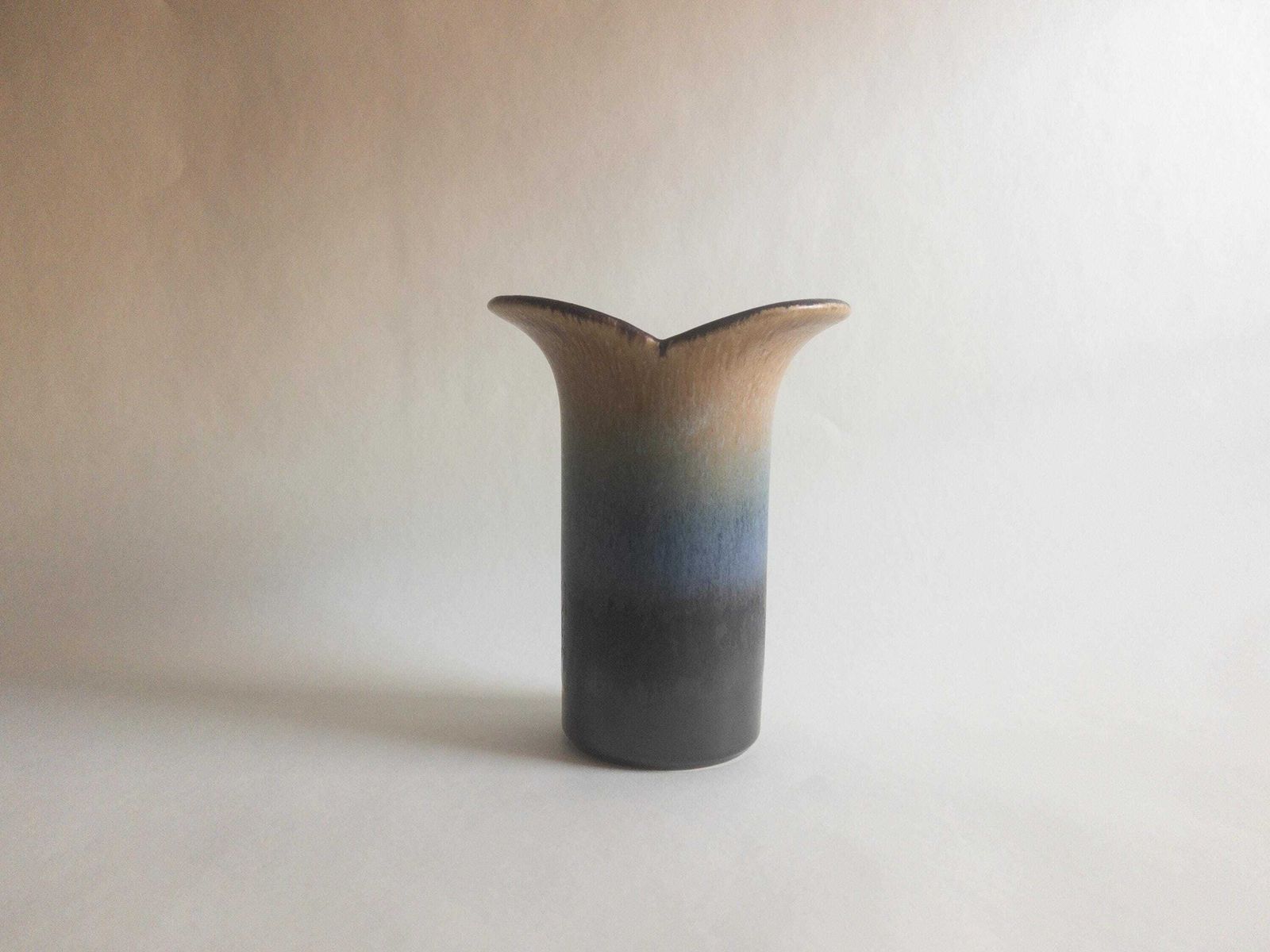 65.0 Marzi And Remy Vase: Mid Century West German Blue Ceramic Collectible photo
